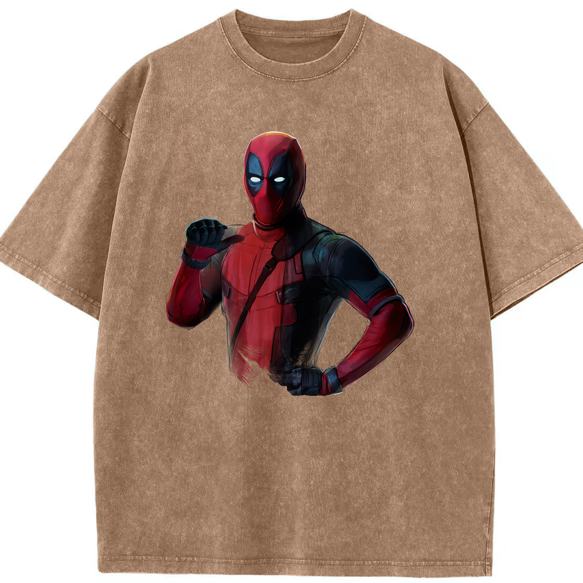 （画像用） Deadpool デッドプール 綿100% ヴィンテージ風 半袖Tシャツ（フロントプリント）