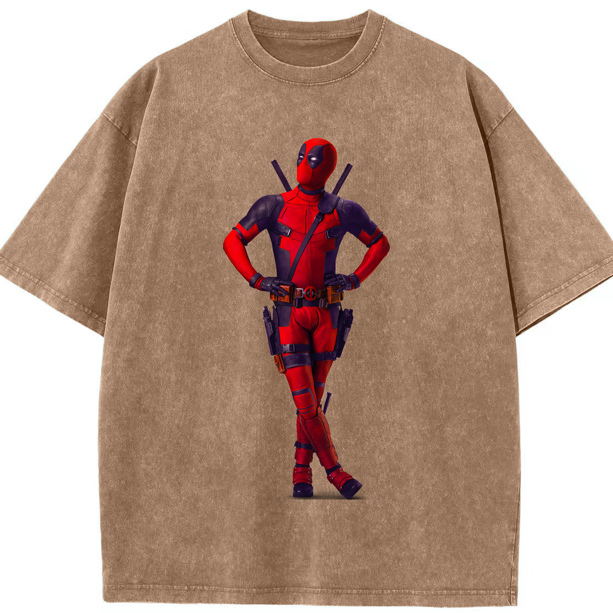 （画像用） Deadpool デッドプール 綿100% ヴィンテージ風 半袖Tシャツ（フロントプリント）