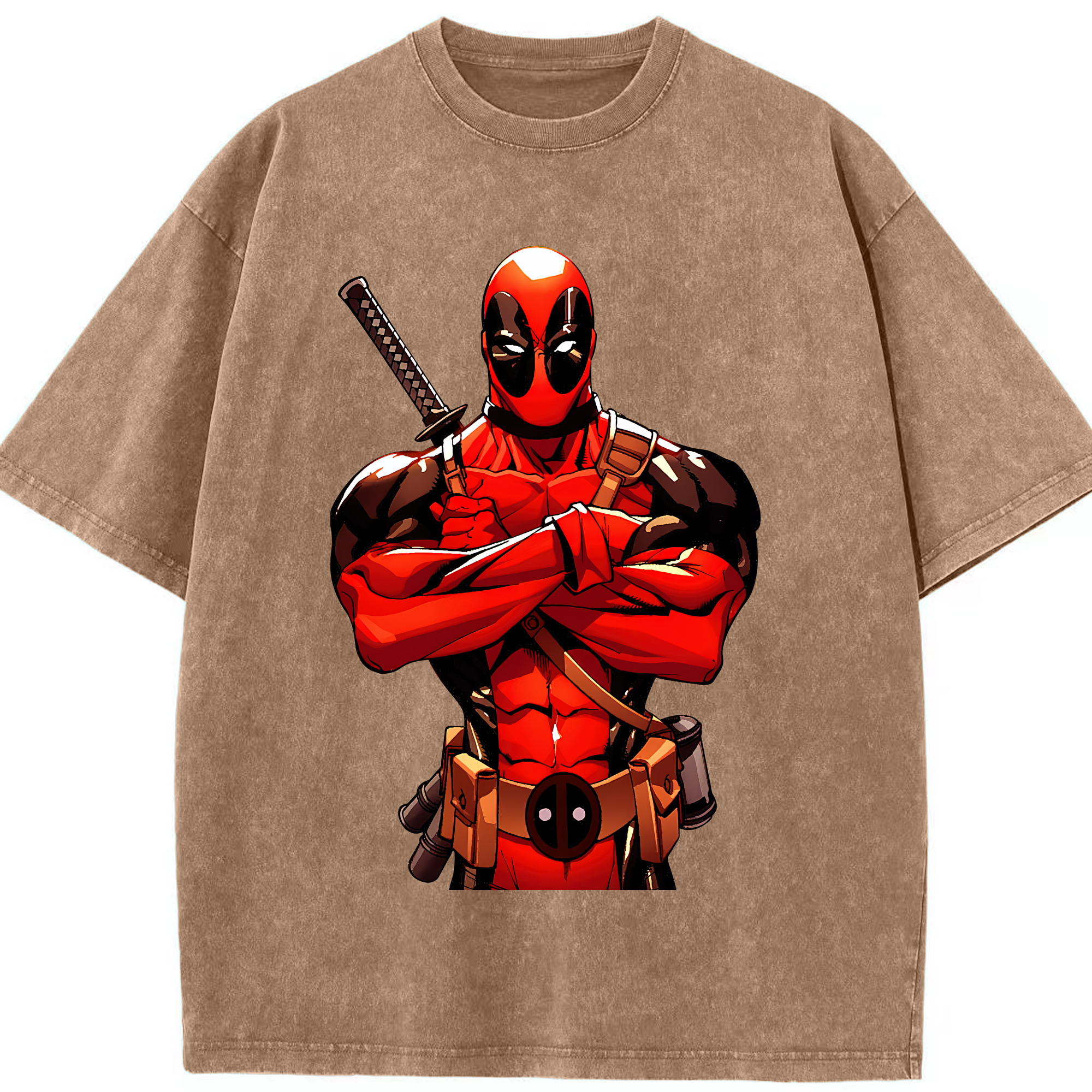 （画像用） Deadpool デッドプール 綿100% ヴィンテージ風 半袖Tシャツ（フロントプリント）