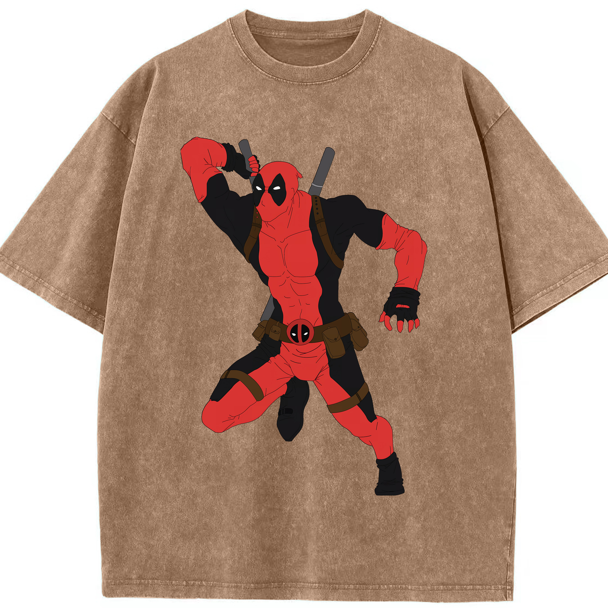 （画像用） Deadpool デッドプール 綿100% ヴィンテージ風 半袖Tシャツ（フロントプリント）