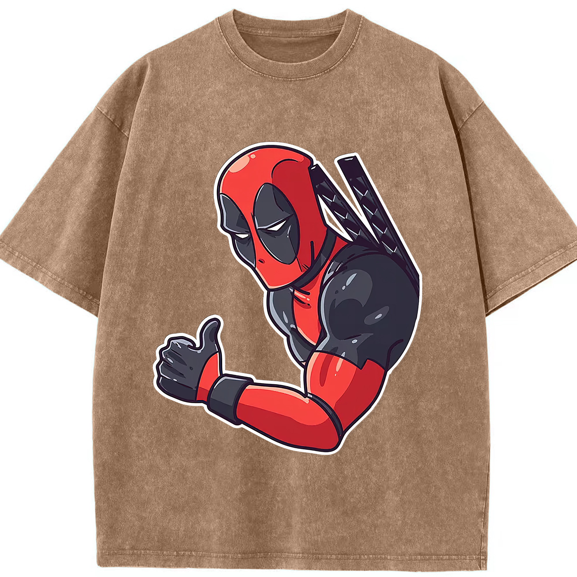 （画像用） Deadpool デッドプール 綿100% ヴィンテージ風 半袖Tシャツ（フロントプリント）