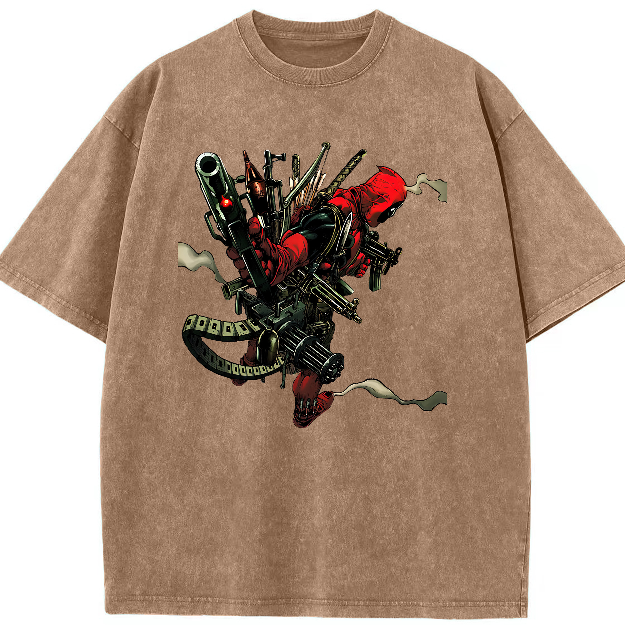 （画像用） Deadpool デッドプール 綿100% ヴィンテージ風 半袖Tシャツ（フロントプリント）