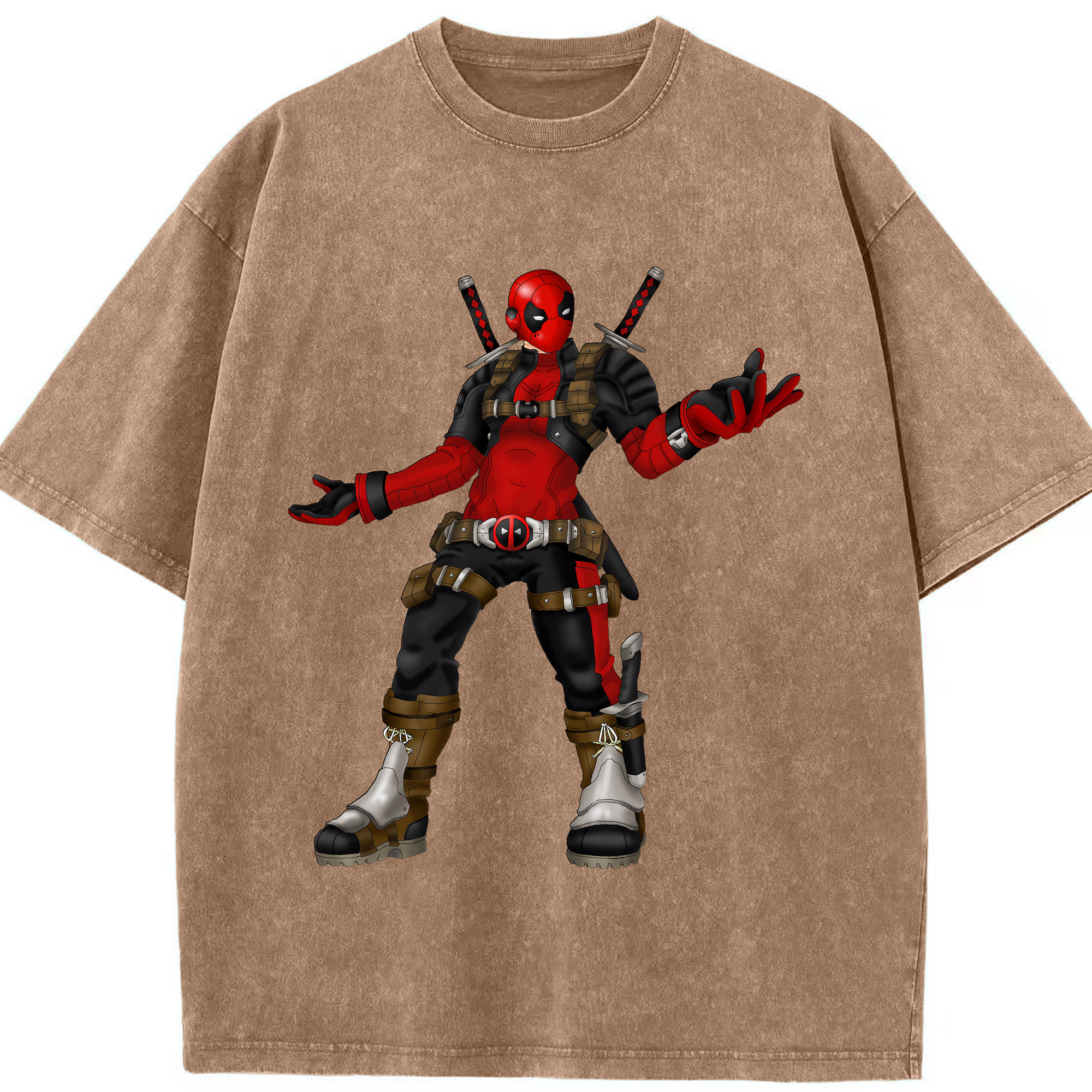 （画像用） Deadpool デッドプール 綿100% ヴィンテージ風 半袖Tシャツ（フロントプリント）