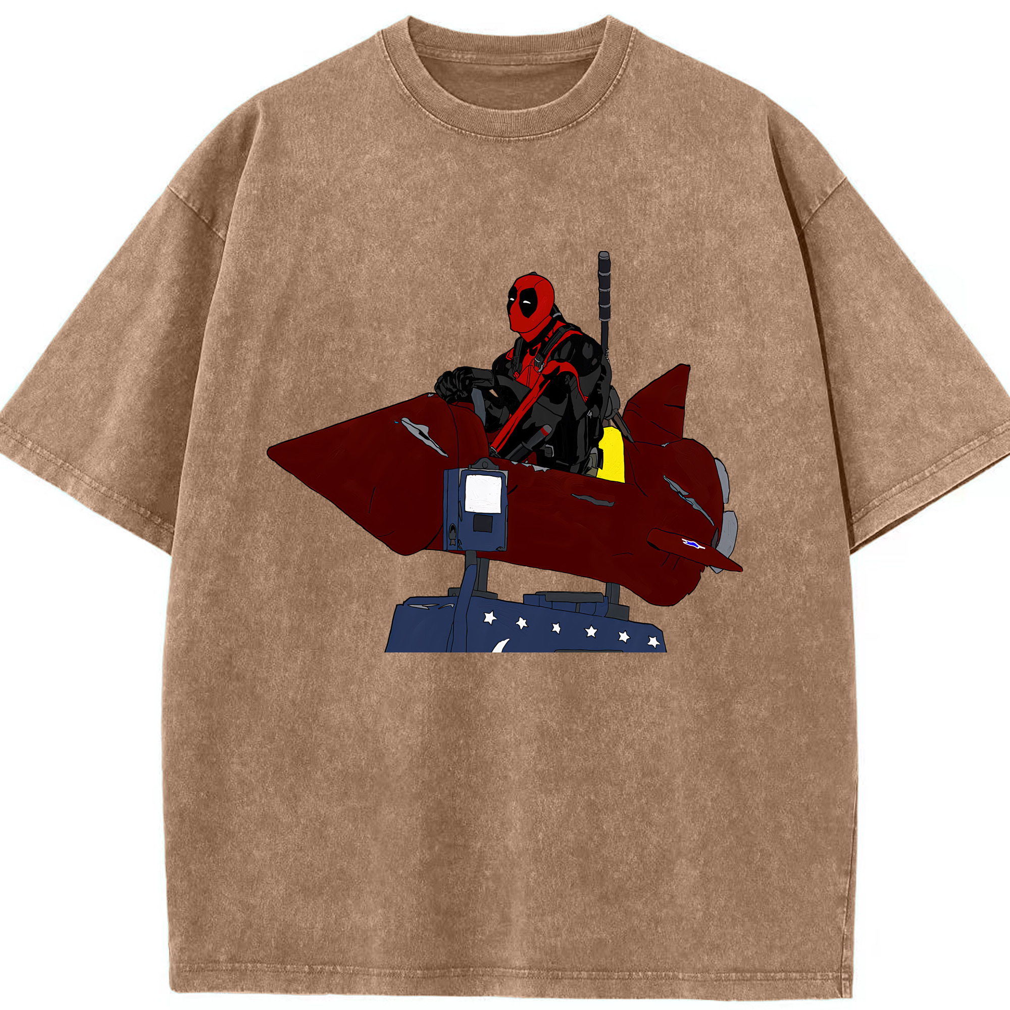 （画像用） Deadpool デッドプール 綿100% ヴィンテージ風 半袖Tシャツ（フロントプリント）