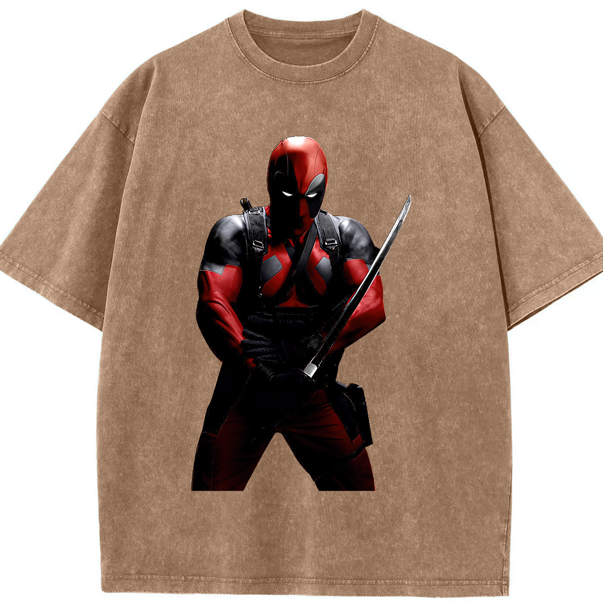 （画像用） Deadpool デッドプール 綿100% ヴィンテージ風 半袖Tシャツ（フロントプリント）