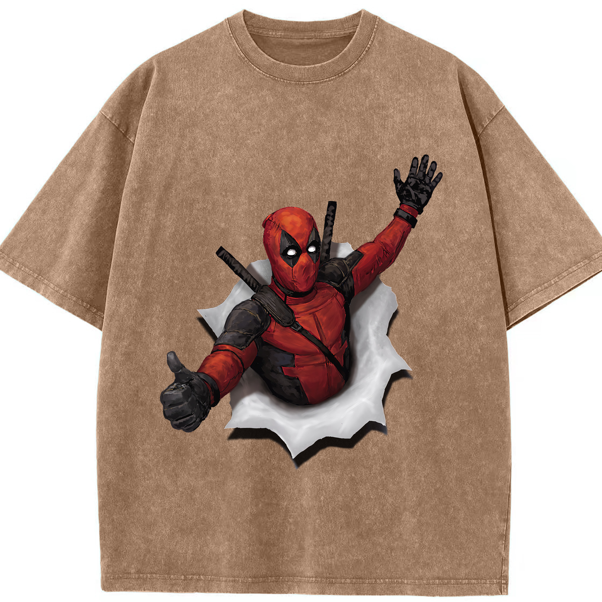 （画像用） Deadpool デッドプール 綿100% ヴィンテージ風 半袖Tシャツ（フロントプリント）
