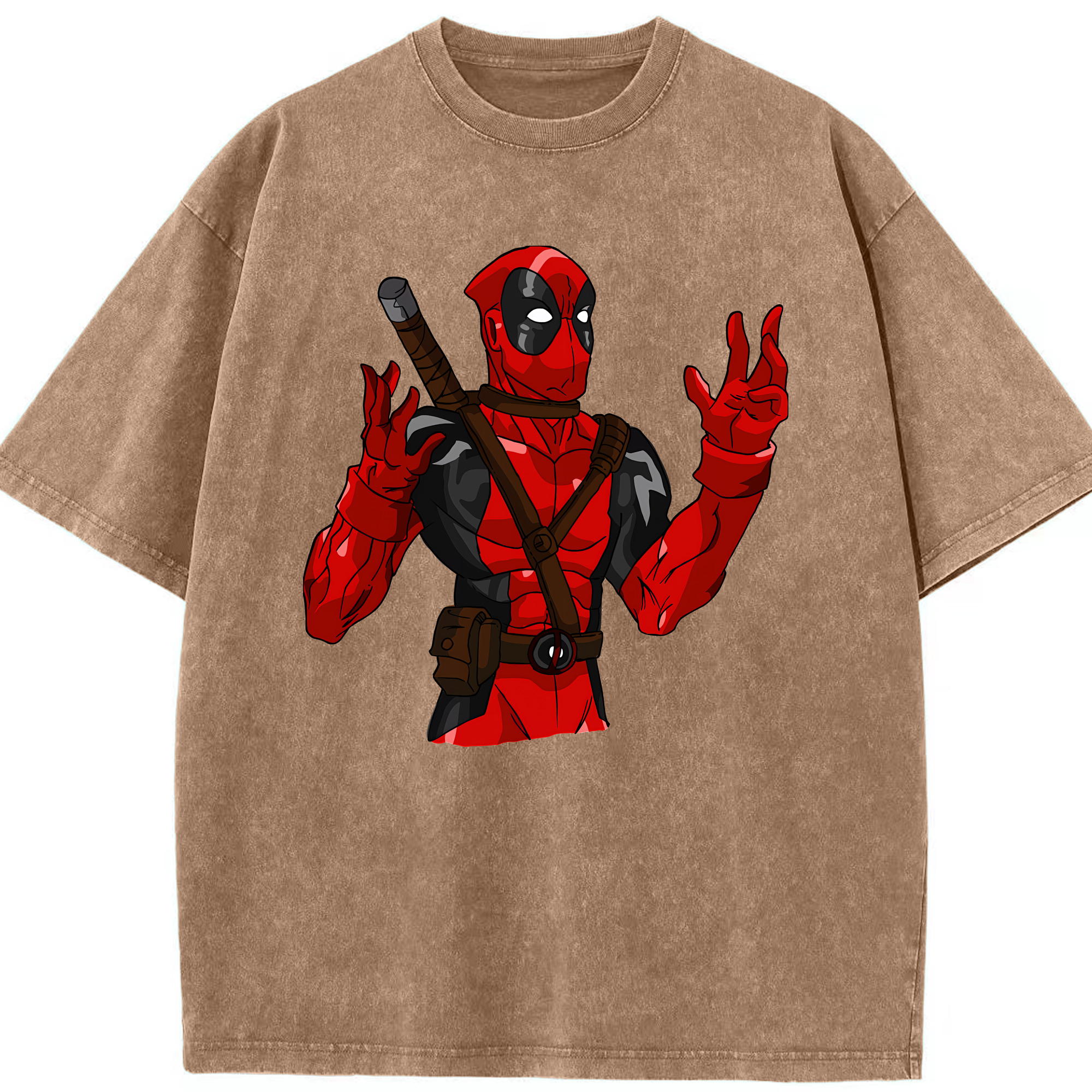 （画像用） Deadpool デッドプール 綿100% ヴィンテージ風 半袖Tシャツ（フロントプリント）