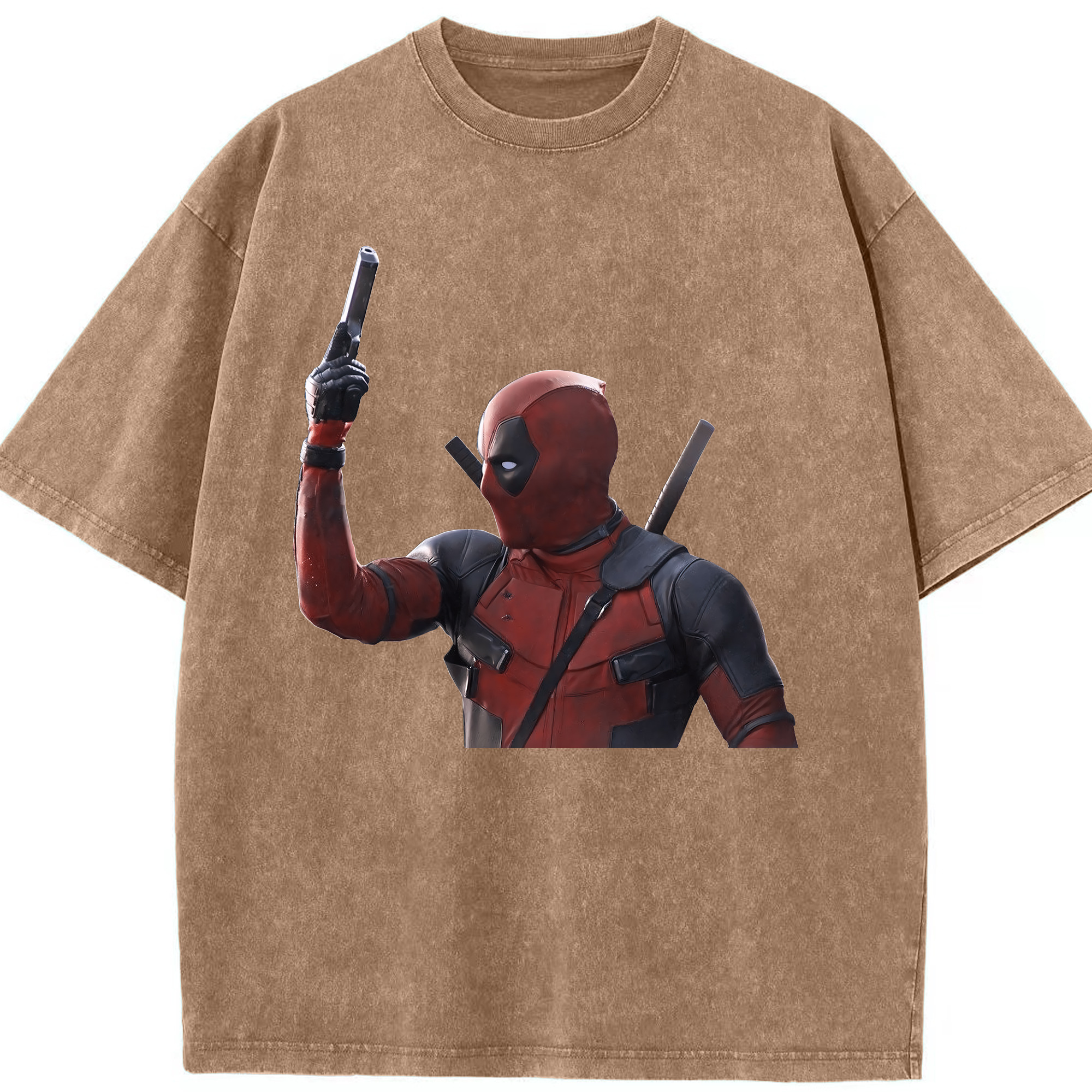 （画像用） Deadpool デッドプール 綿100% ヴィンテージ風 半袖Tシャツ（フロントプリント）