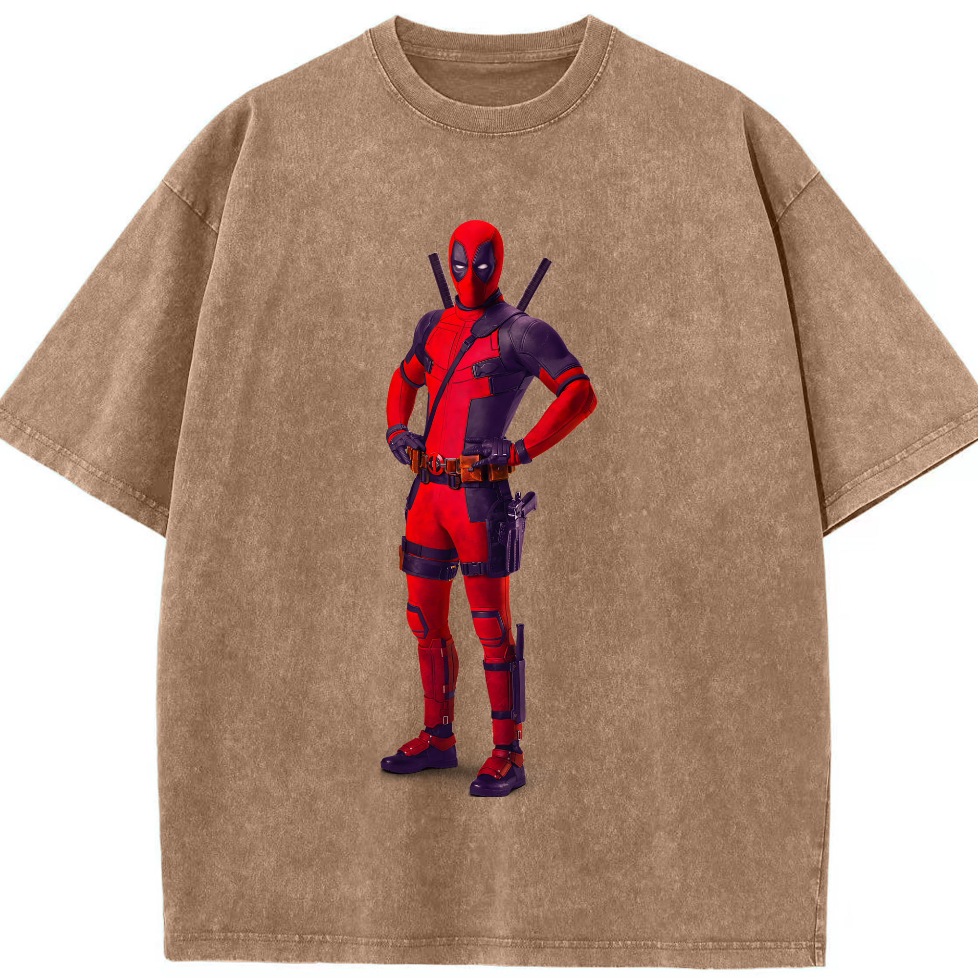 （画像用） Deadpool デッドプール 綿100% ヴィンテージ風 半袖Tシャツ（フロントプリント）