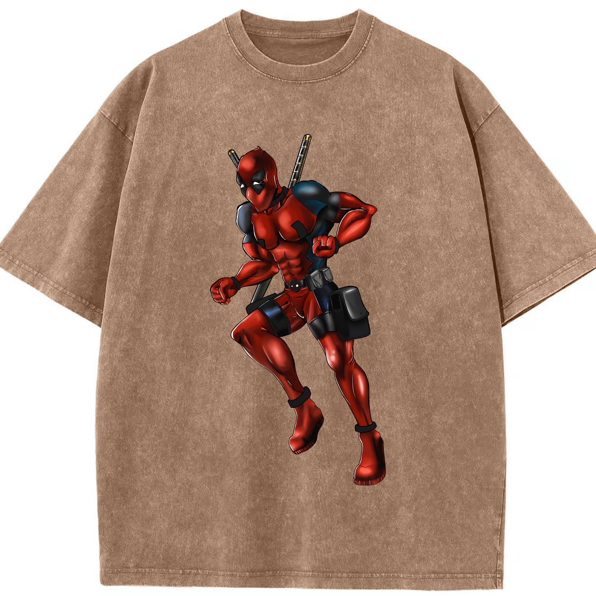 （画像用） Deadpool デッドプール 綿100% ヴィンテージ風 半袖Tシャツ（フロントプリント）
