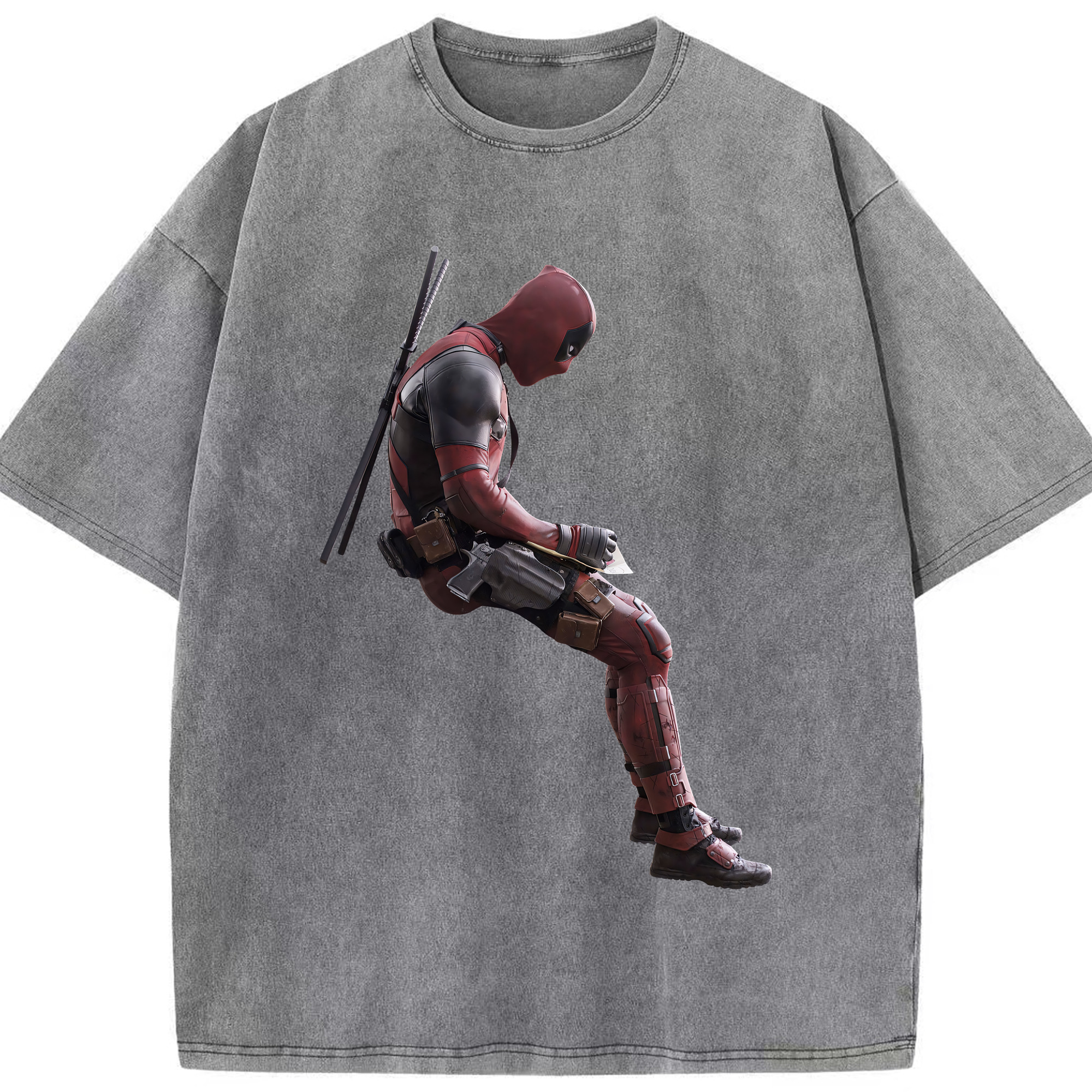 （画像用） Deadpool デッドプール 綿100% ヴィンテージ風 半袖Tシャツ（フロントプリント）