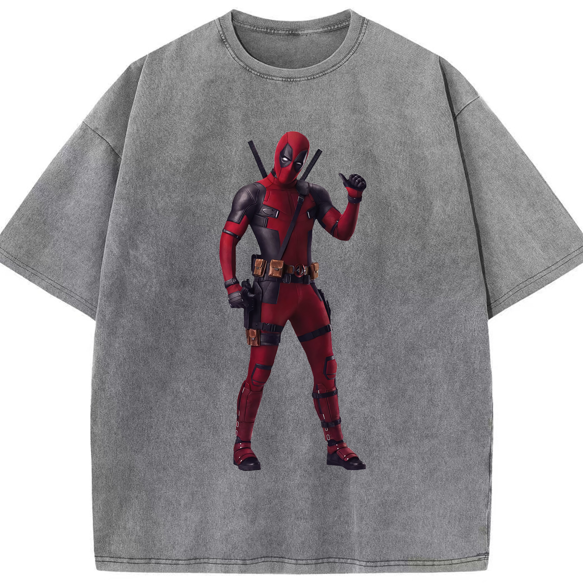 （画像用） Deadpool デッドプール 綿100% ヴィンテージ風 半袖Tシャツ（フロントプリント）
