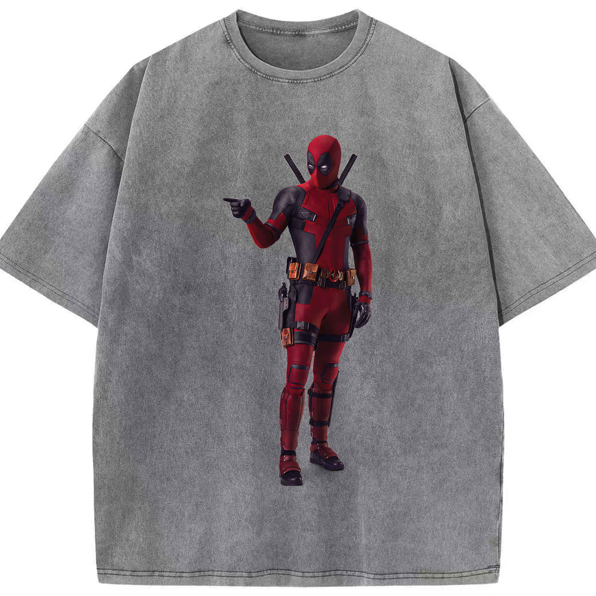 （画像用） Deadpool デッドプール 綿100% ヴィンテージ風 半袖Tシャツ（フロントプリント）