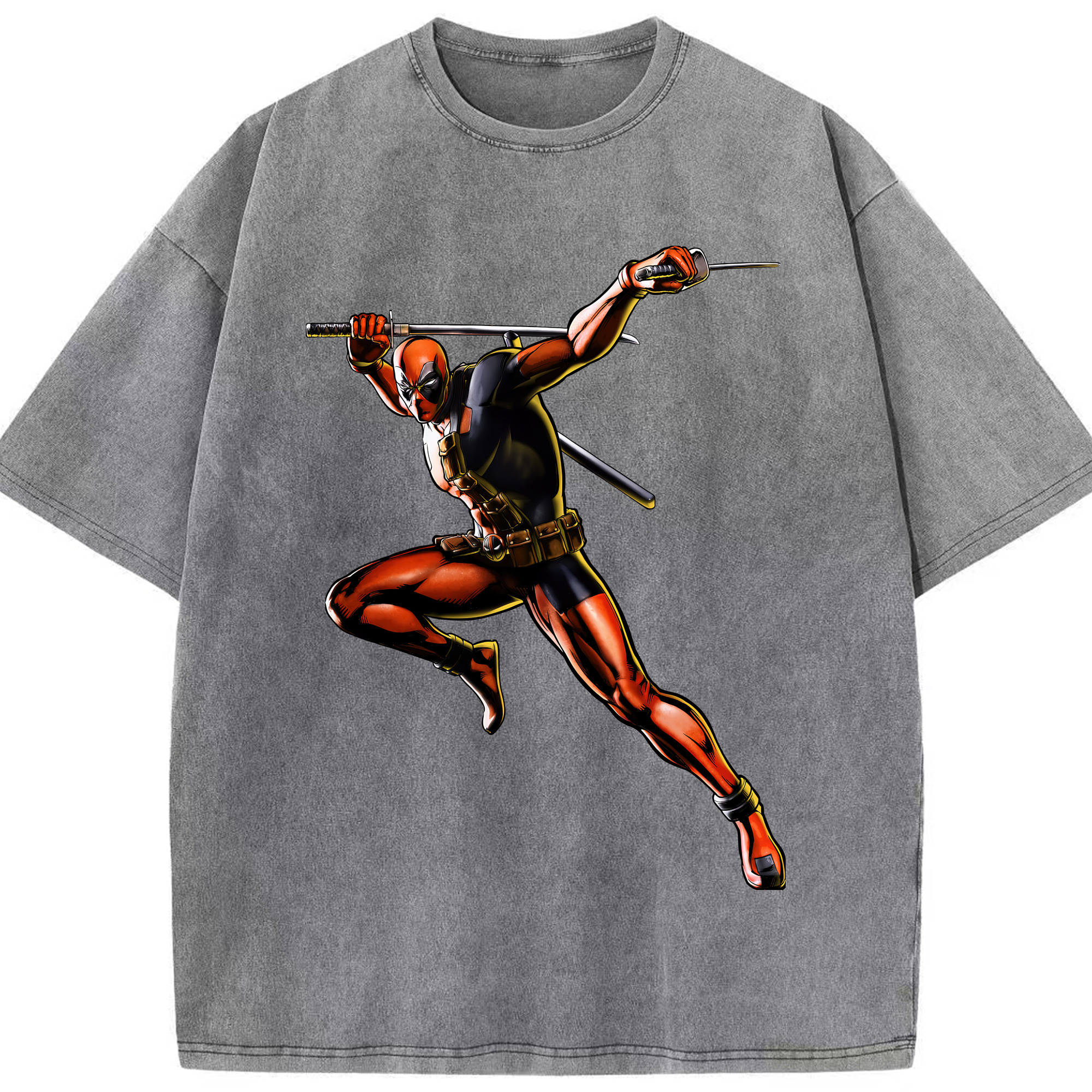 （画像用） Deadpool デッドプール 綿100% ヴィンテージ風 半袖Tシャツ（フロントプリント）