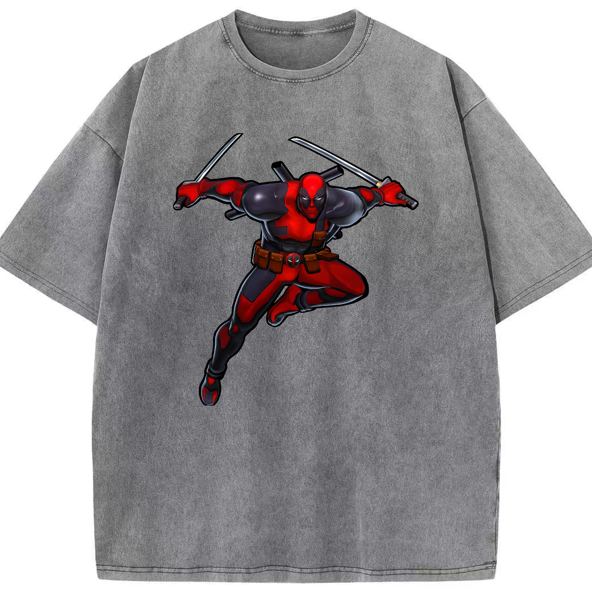 （画像用） Deadpool デッドプール 綿100% ヴィンテージ風 半袖Tシャツ（フロントプリント）