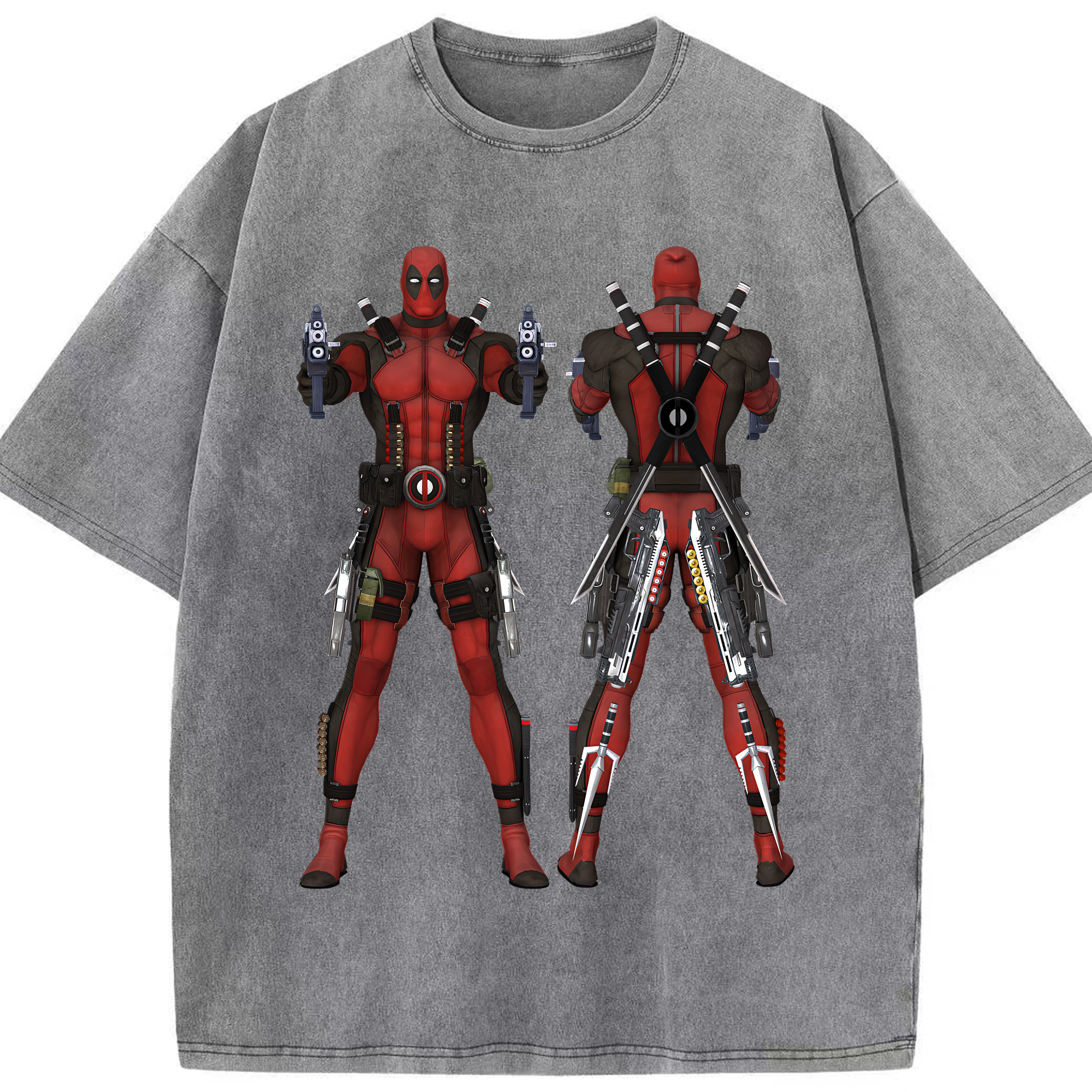 （画像用） Deadpool デッドプール 綿100% ヴィンテージ風 半袖Tシャツ（フロントプリント）