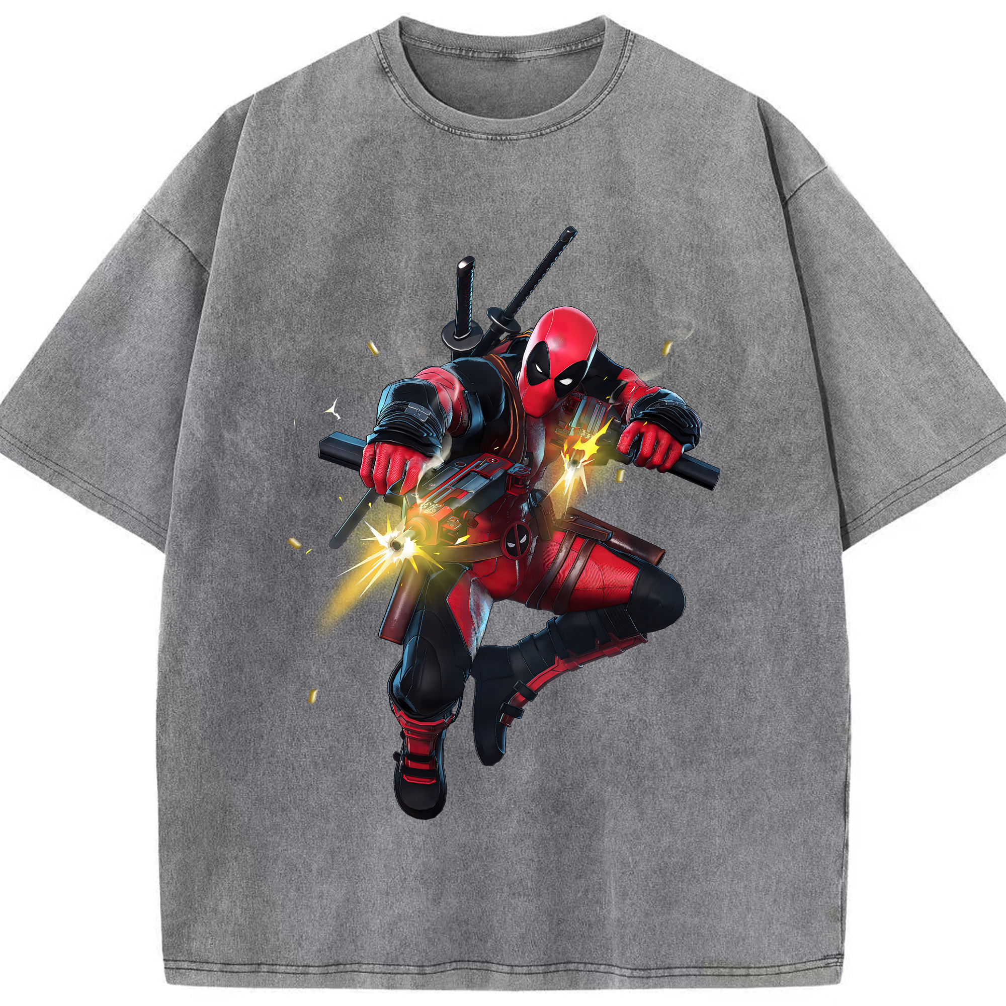 （画像用） Deadpool デッドプール 綿100% ヴィンテージ風 半袖Tシャツ（フロントプリント）