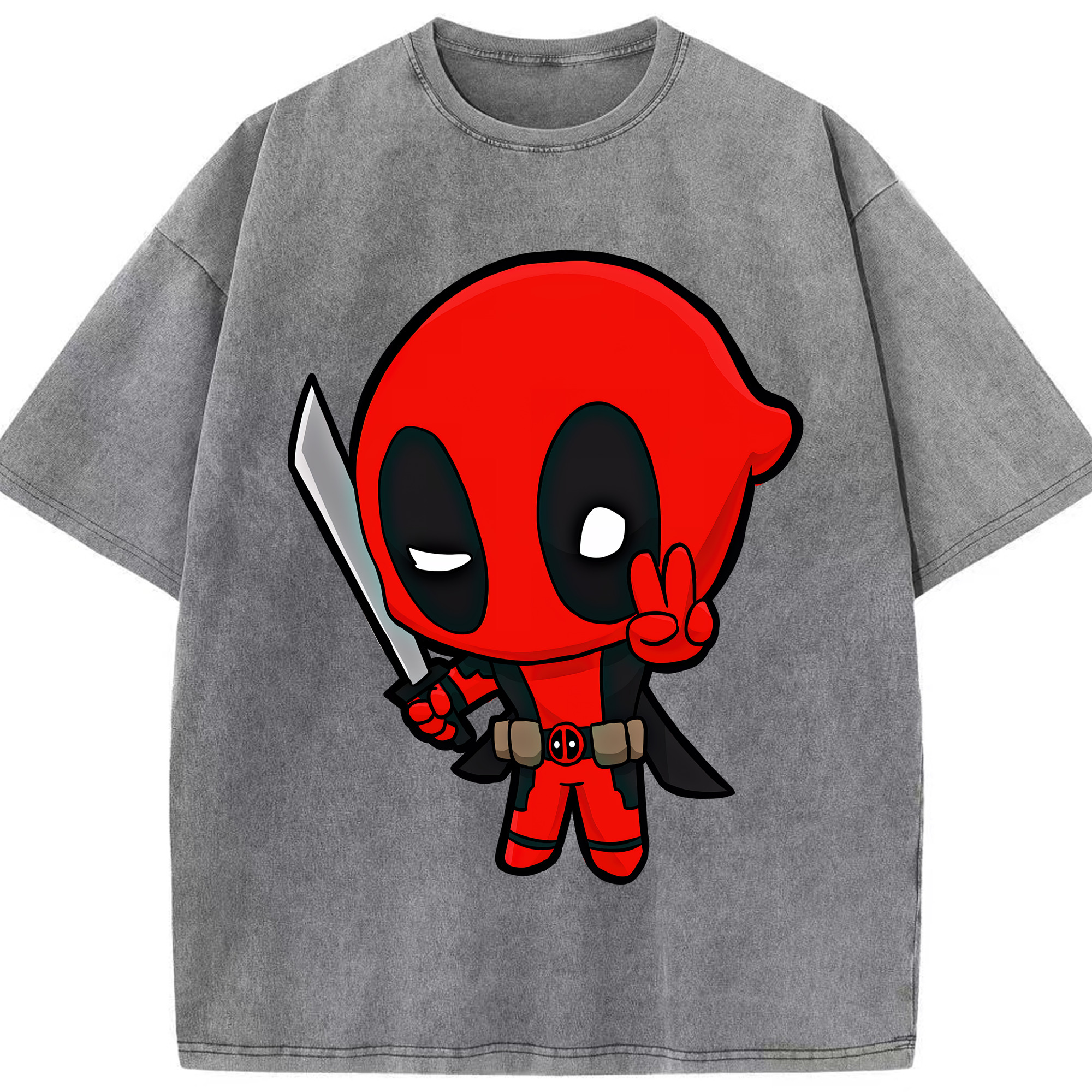 （画像用） Deadpool デッドプール 綿100% ヴィンテージ風 半袖Tシャツ（フロントプリント）