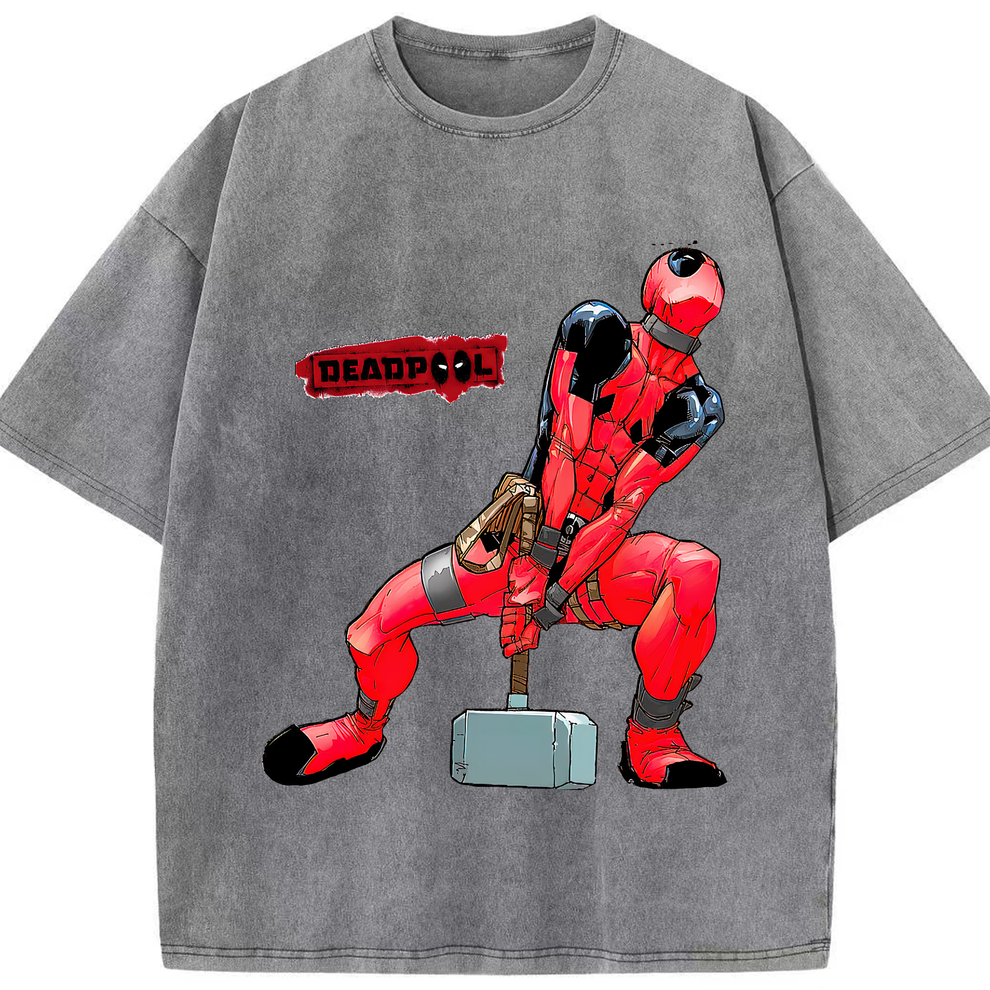 （画像用） Deadpool デッドプール 綿100% ヴィンテージ風 半袖Tシャツ（フロントプリント）
