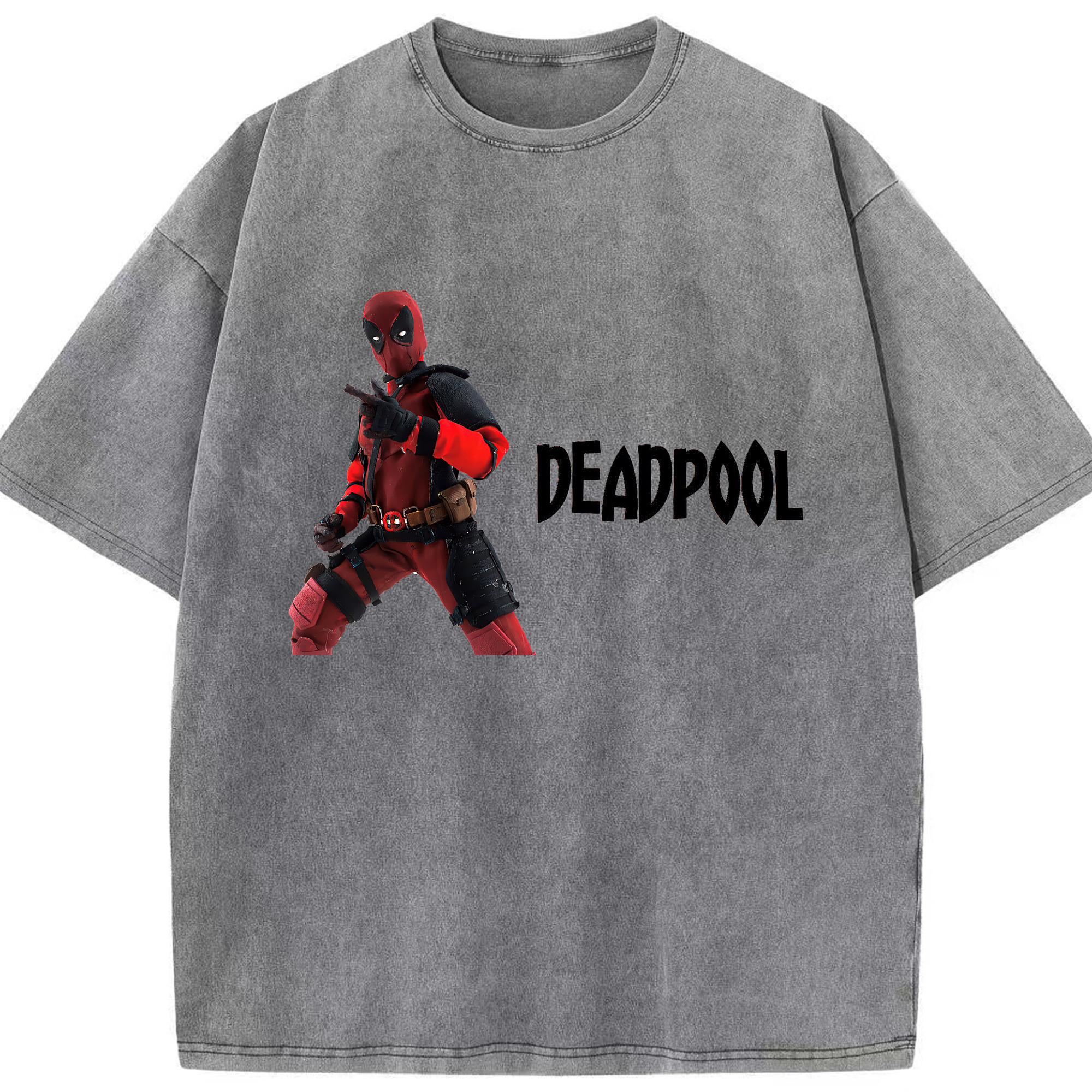 （画像用） Deadpool デッドプール 綿100% ヴィンテージ風 半袖Tシャツ（フロントプリント）