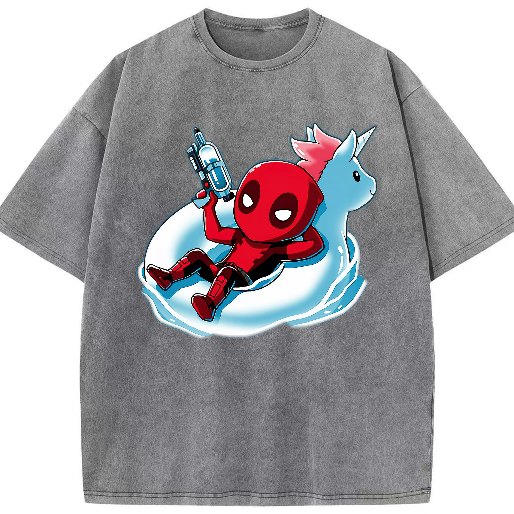 （画像用） Deadpool デッドプール 綿100% ヴィンテージ風 半袖Tシャツ（フロントプリント）