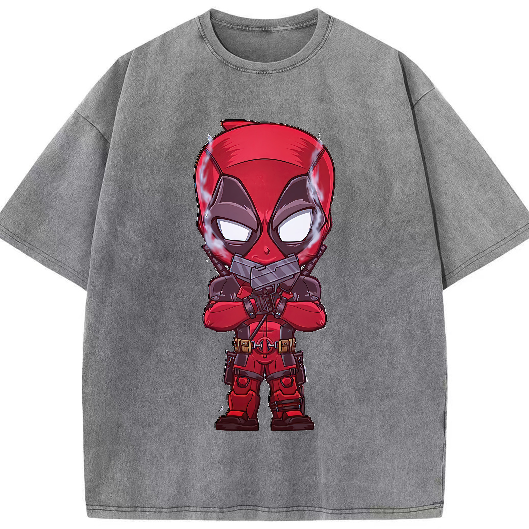 （画像用） Deadpool デッドプール 綿100% ヴィンテージ風 半袖Tシャツ（フロントプリント）