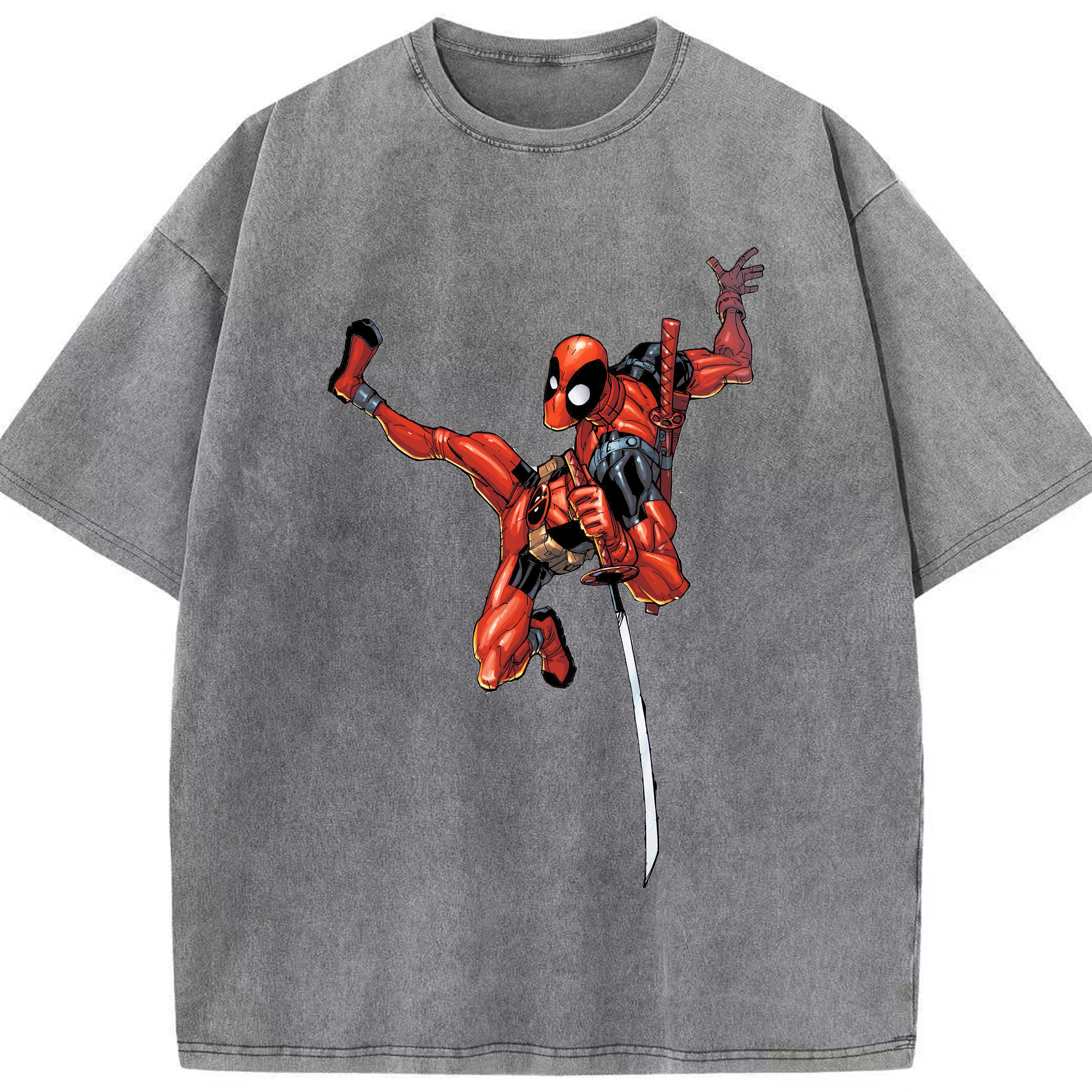 （画像用） Deadpool デッドプール 綿100% ヴィンテージ風 半袖Tシャツ（フロントプリント）