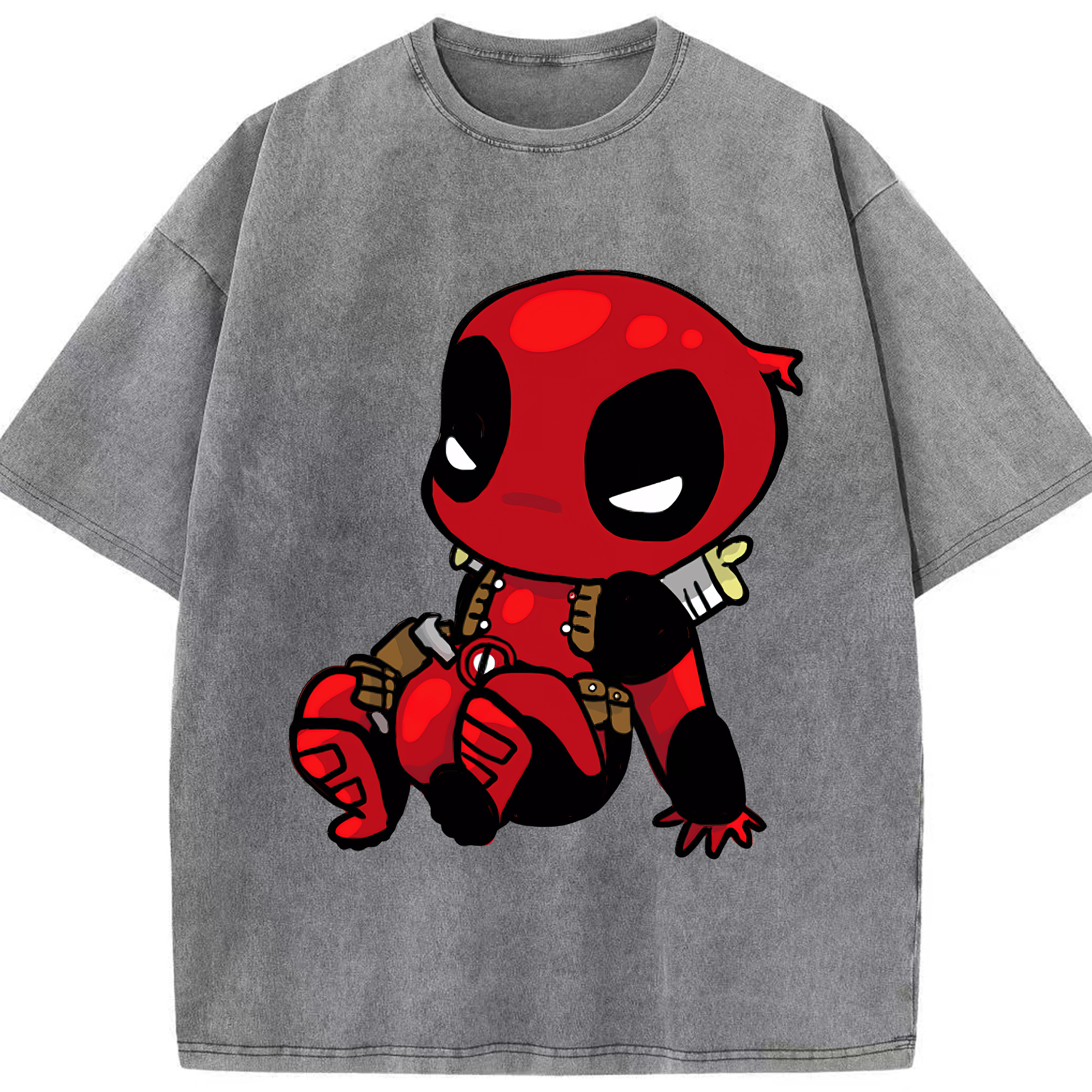 （画像用） Deadpool デッドプール 綿100% ヴィンテージ風 半袖Tシャツ（フロントプリント）