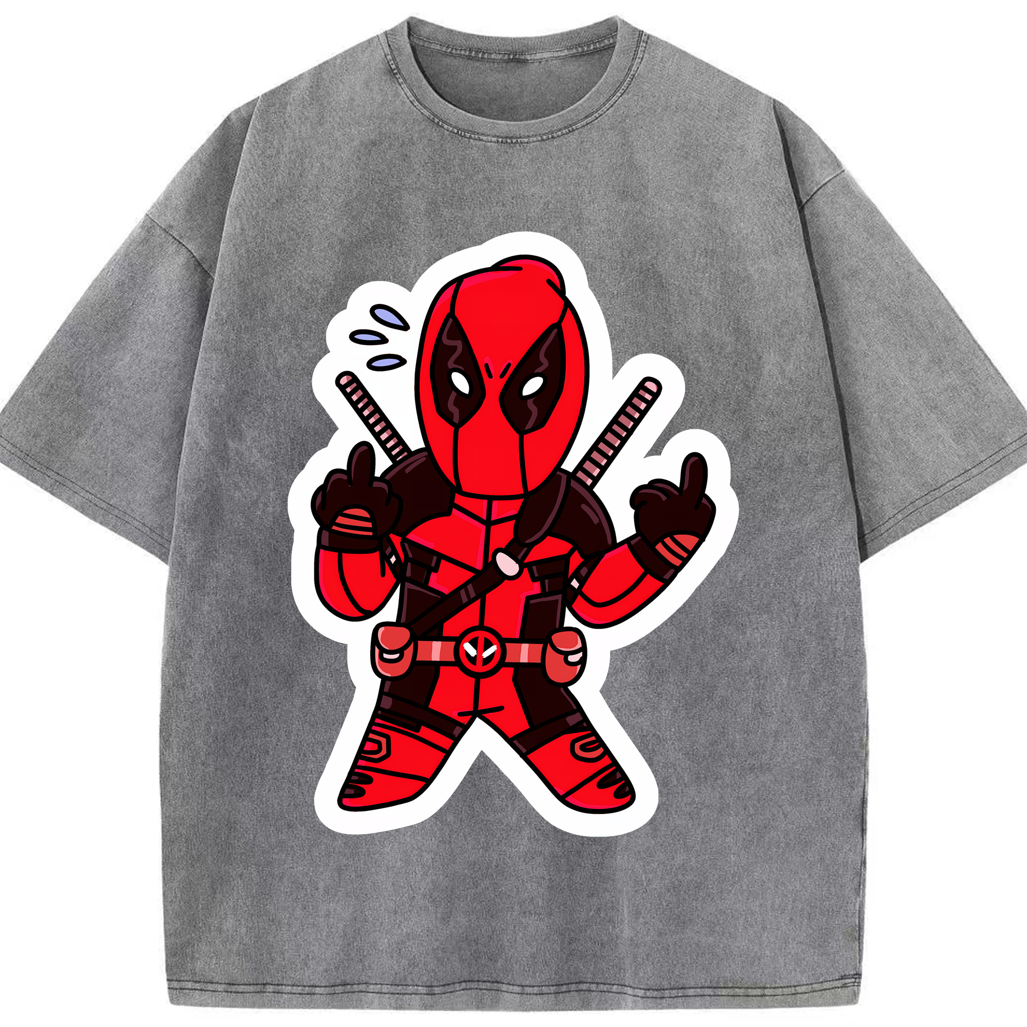 （画像用） Deadpool デッドプール 綿100% ヴィンテージ風 半袖Tシャツ（フロントプリント）