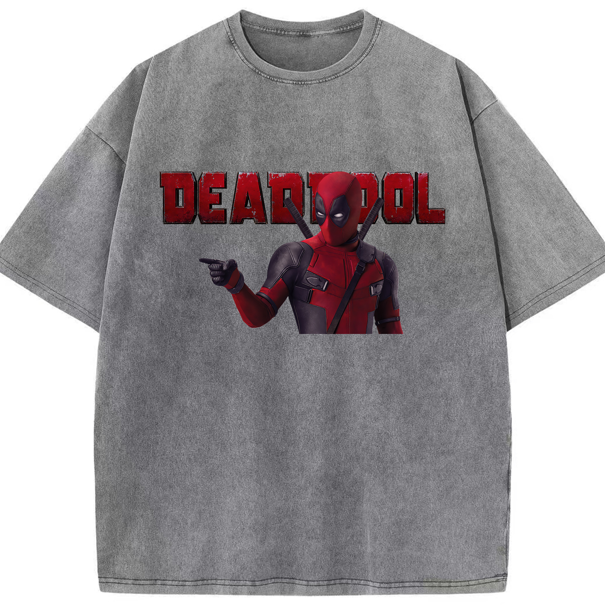 （画像用） Deadpool デッドプール 綿100% ヴィンテージ風 半袖Tシャツ（フロントプリント）
