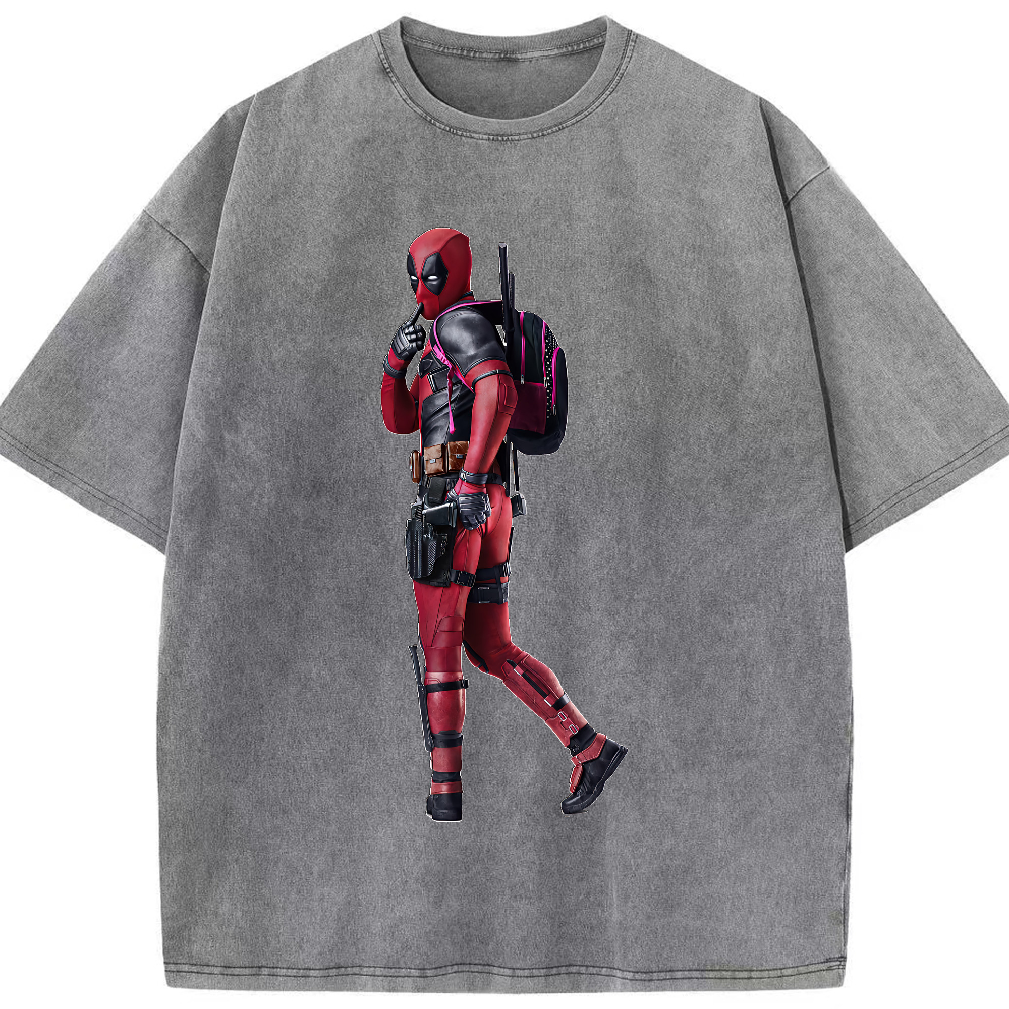 （画像用） Deadpool デッドプール 綿100% ヴィンテージ風 半袖Tシャツ（フロントプリント）