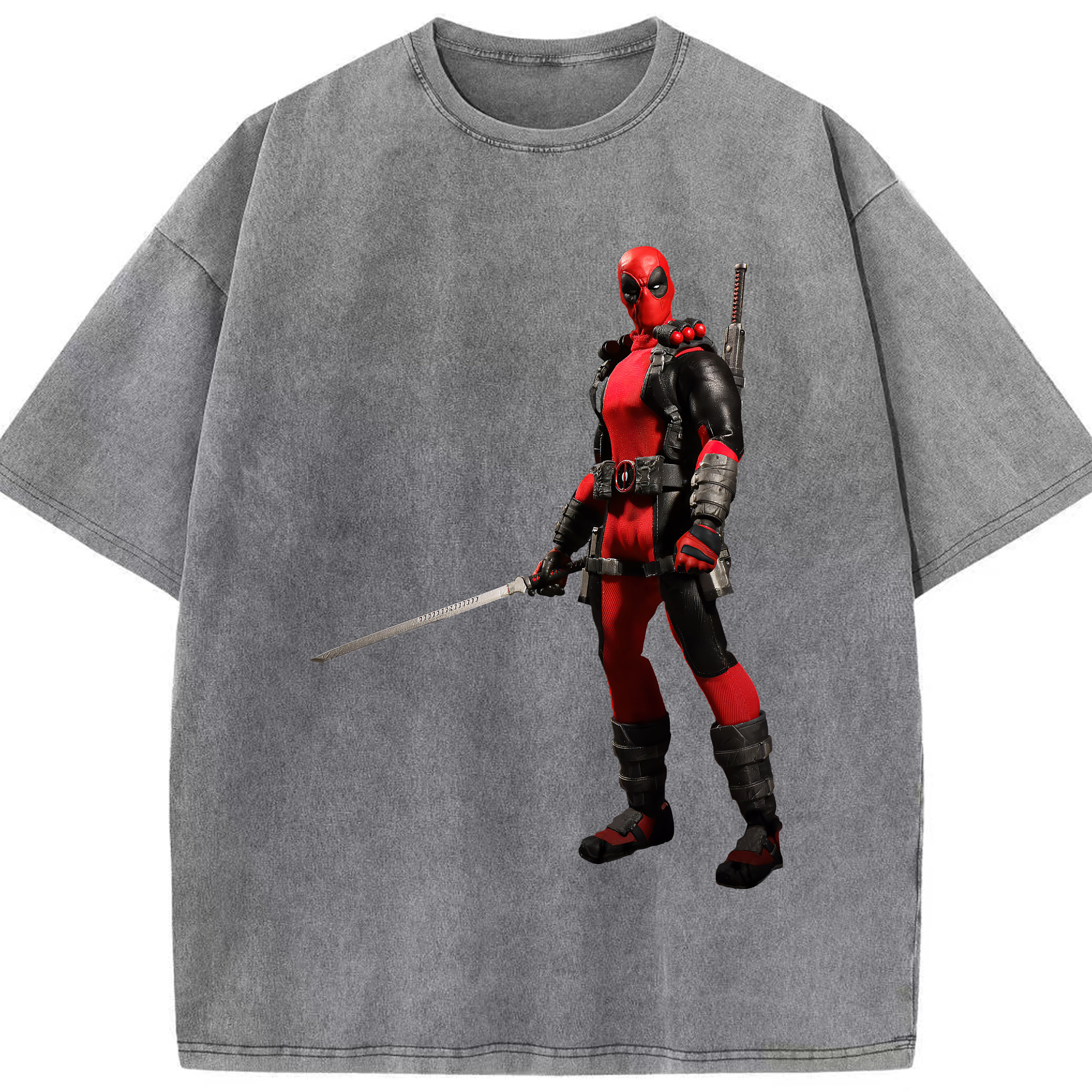 （画像用） Deadpool デッドプール 綿100% ヴィンテージ風 半袖Tシャツ（フロントプリント）