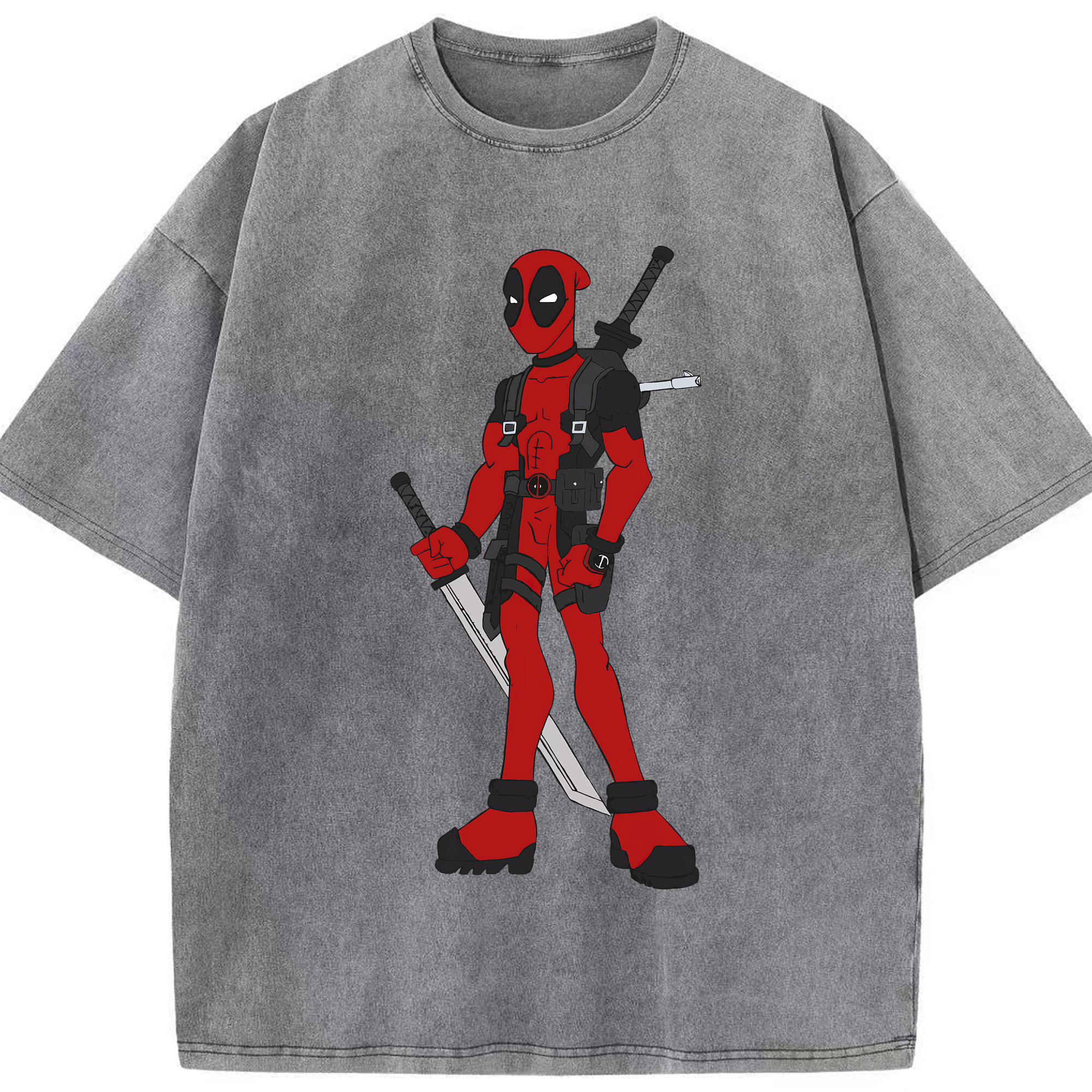 （画像用） Deadpool デッドプール 綿100% ヴィンテージ風 半袖Tシャツ（フロントプリント）