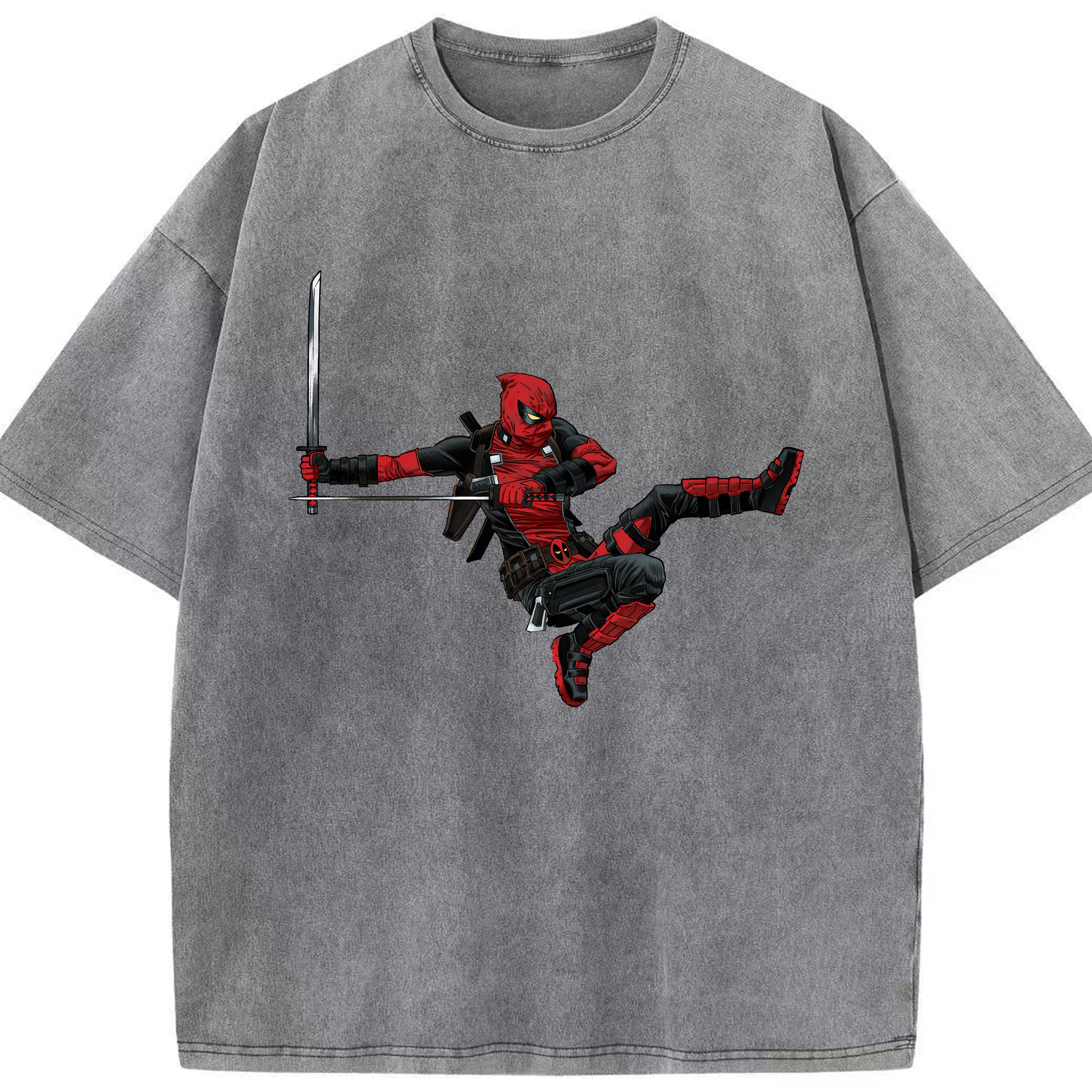 （画像用） Deadpool デッドプール 綿100% ヴィンテージ風 半袖Tシャツ（フロントプリント）