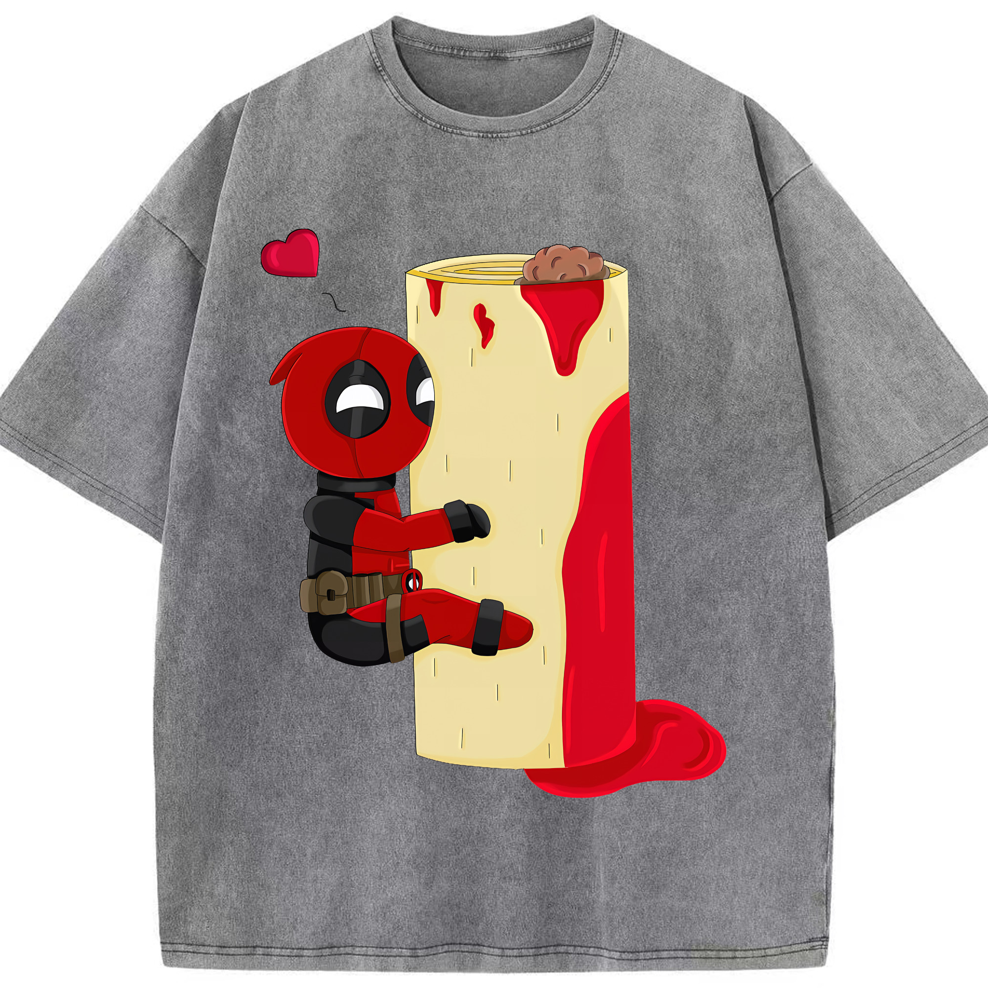 （画像用） Deadpool デッドプール 綿100% ヴィンテージ風 半袖Tシャツ（フロントプリント）