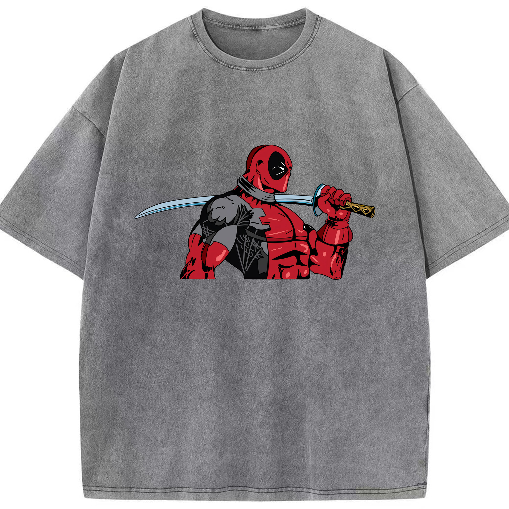 （画像用） Deadpool デッドプール 綿100% ヴィンテージ風 半袖Tシャツ（フロントプリント）