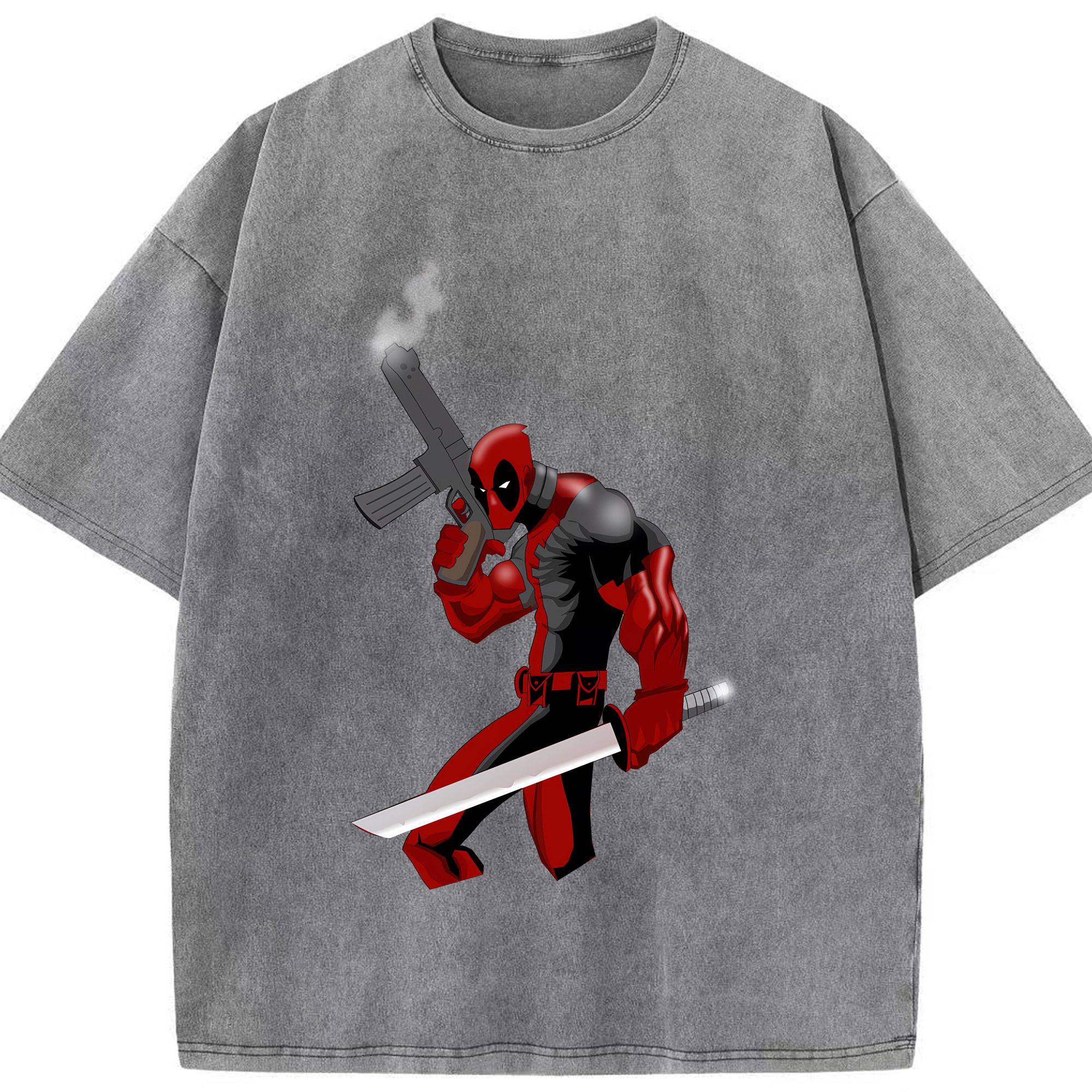 （画像用） Deadpool デッドプール 綿100% ヴィンテージ風 半袖Tシャツ（フロントプリント）