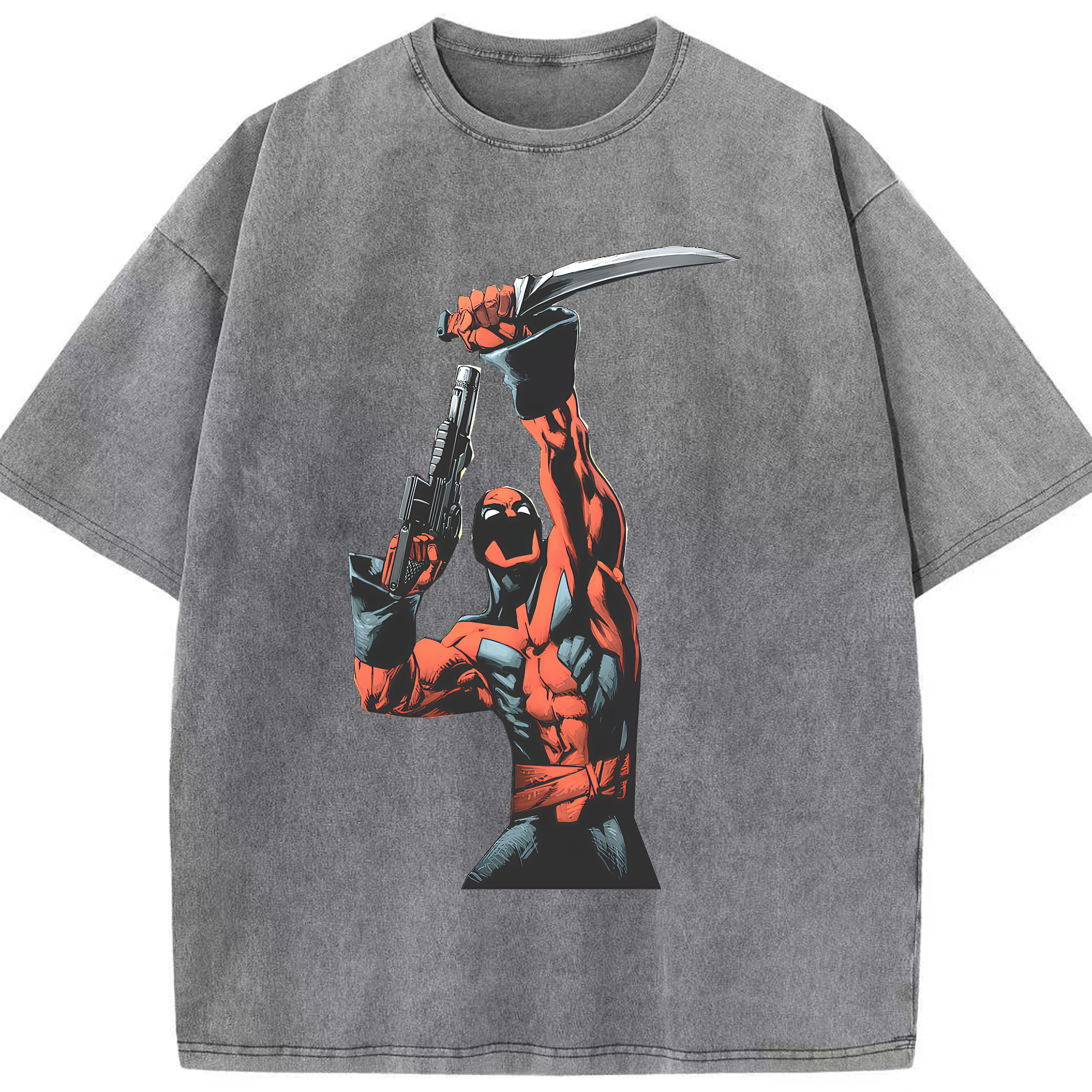 （画像用） Deadpool デッドプール 綿100% ヴィンテージ風 半袖Tシャツ（フロントプリント）