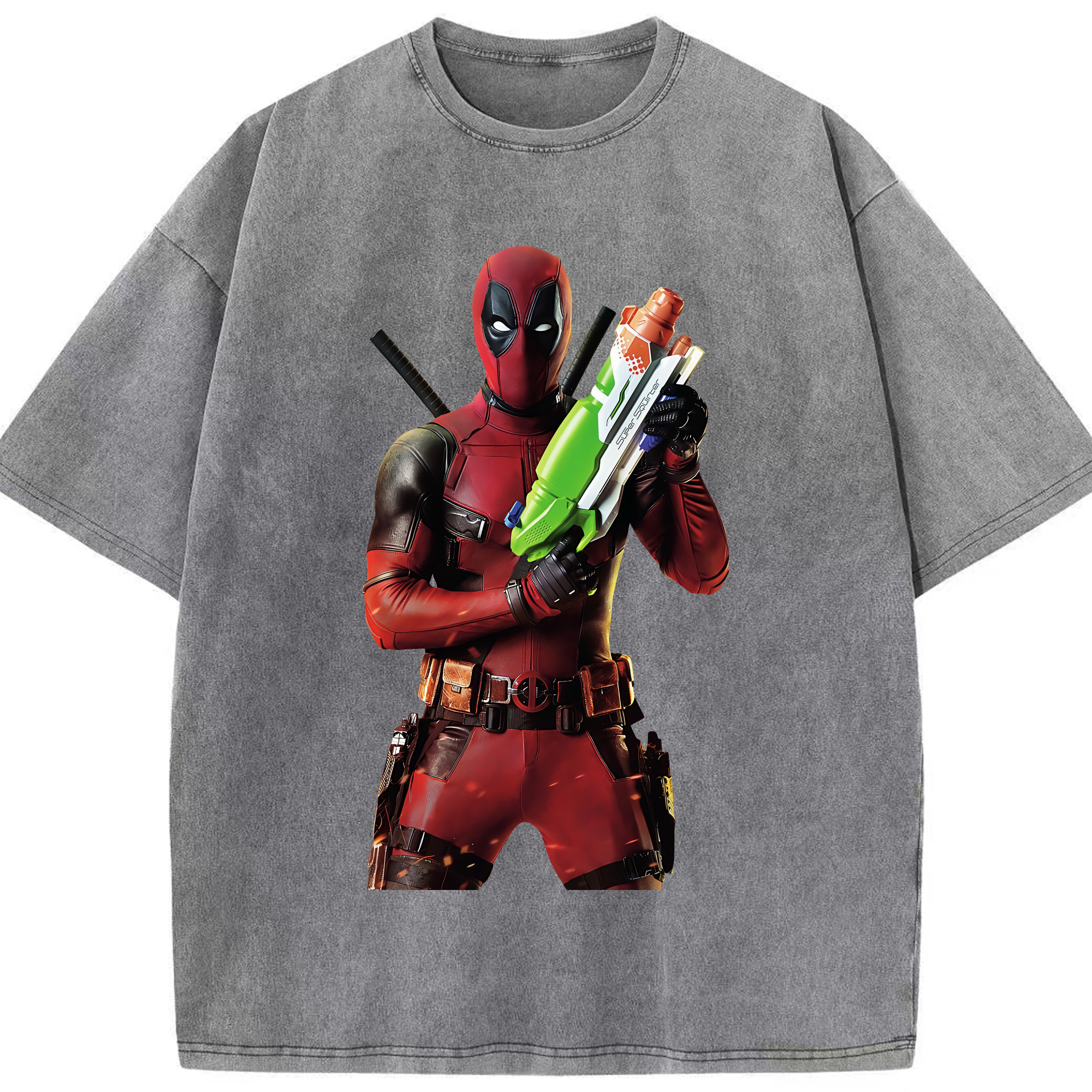 （画像用） Deadpool デッドプール 綿100% ヴィンテージ風 半袖Tシャツ（フロントプリント）