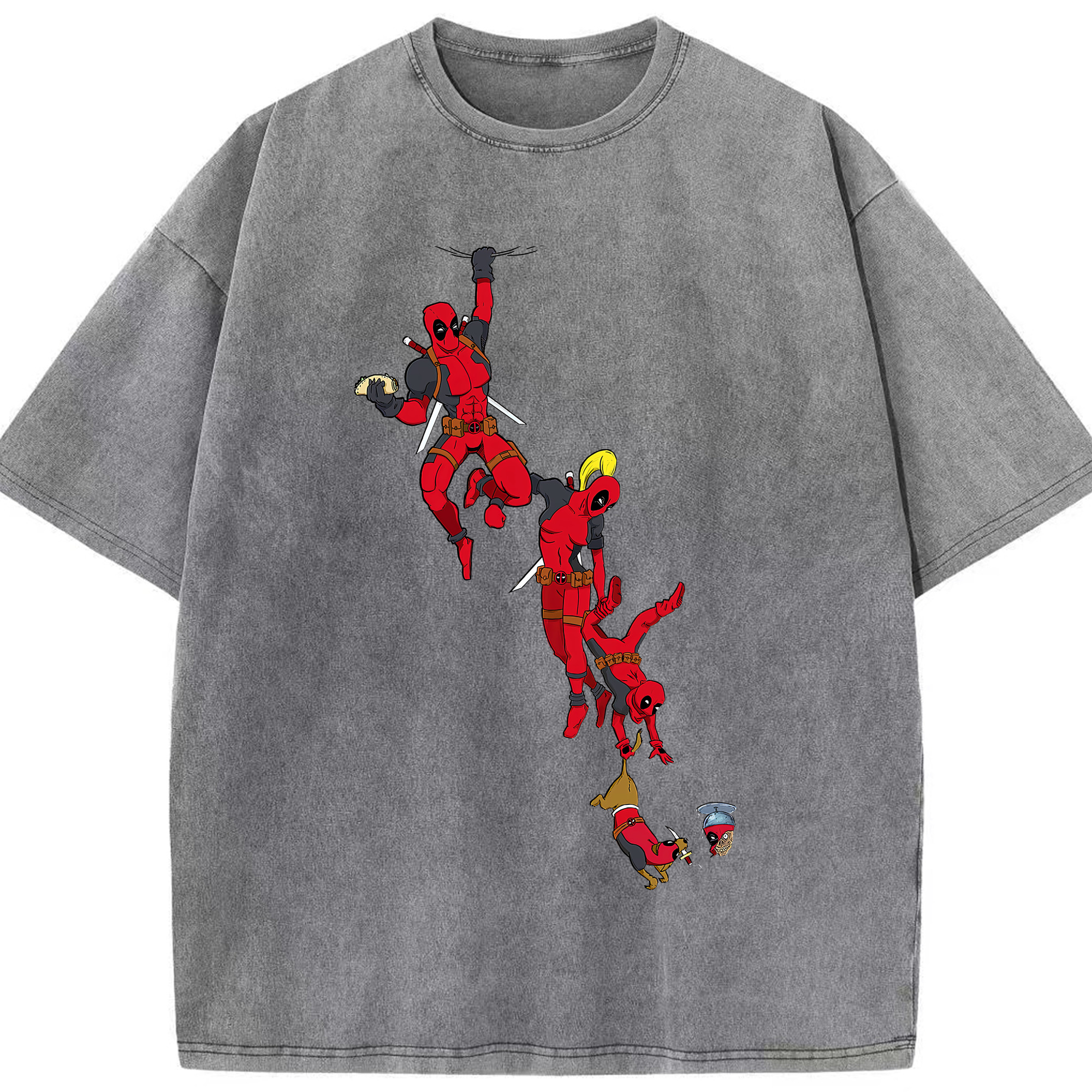 （画像用） Deadpool デッドプール 綿100% ヴィンテージ風 半袖Tシャツ（フロントプリント）