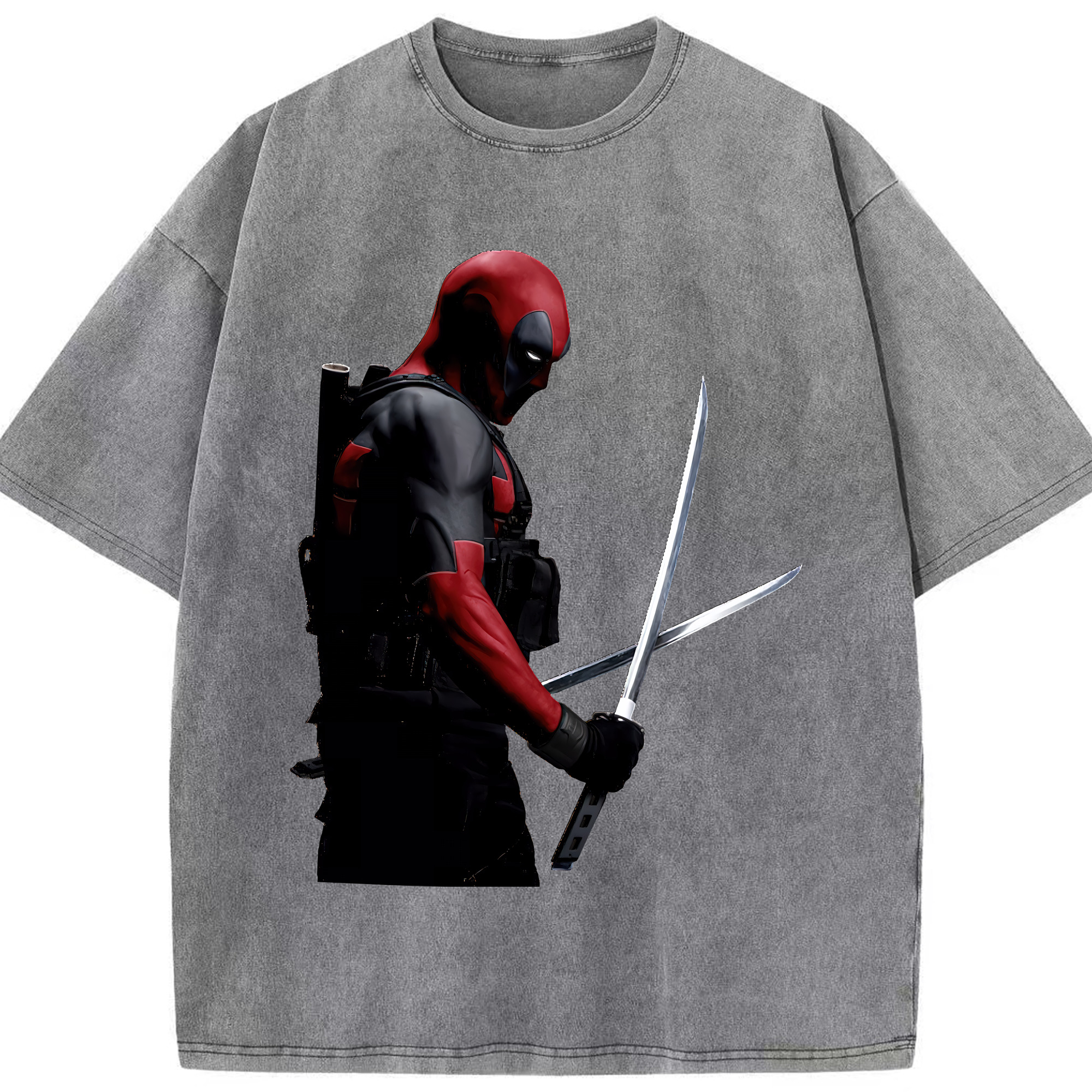 （画像用） Deadpool デッドプール 綿100% ヴィンテージ風 半袖Tシャツ（フロントプリント）