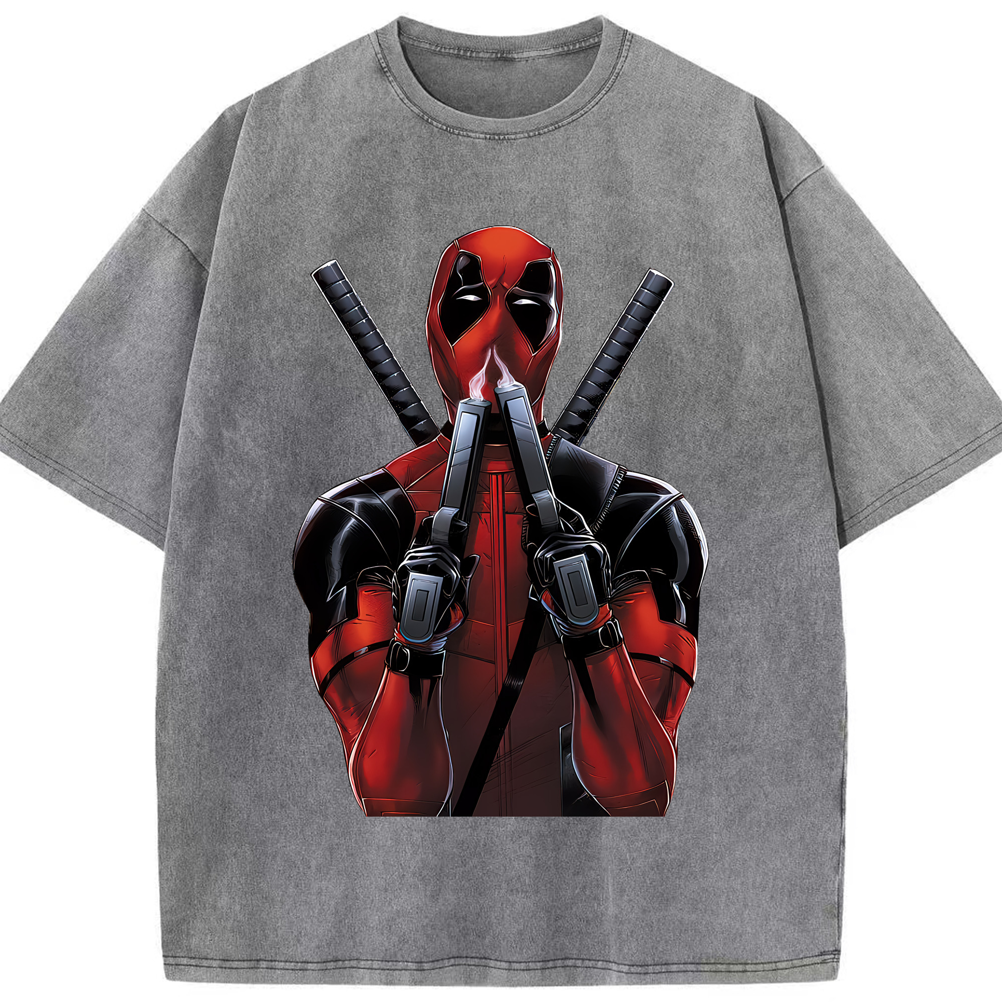 （画像用） Deadpool デッドプール 綿100% ヴィンテージ風 半袖Tシャツ（フロントプリント）