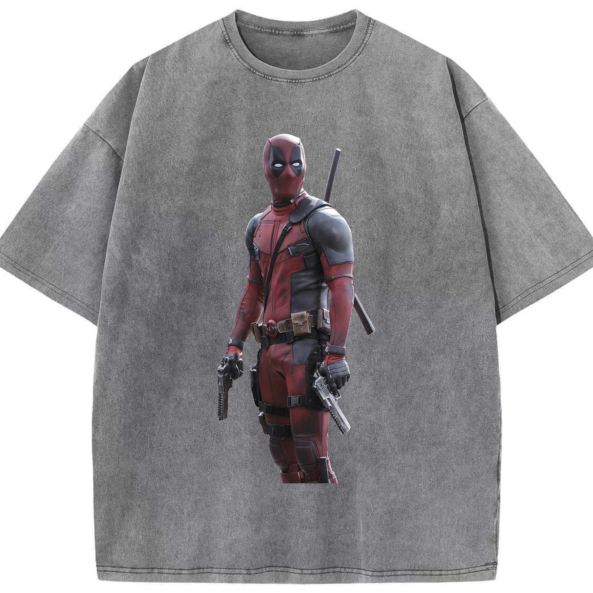 （画像用） Deadpool デッドプール 綿100% ヴィンテージ風 半袖Tシャツ（フロントプリント）