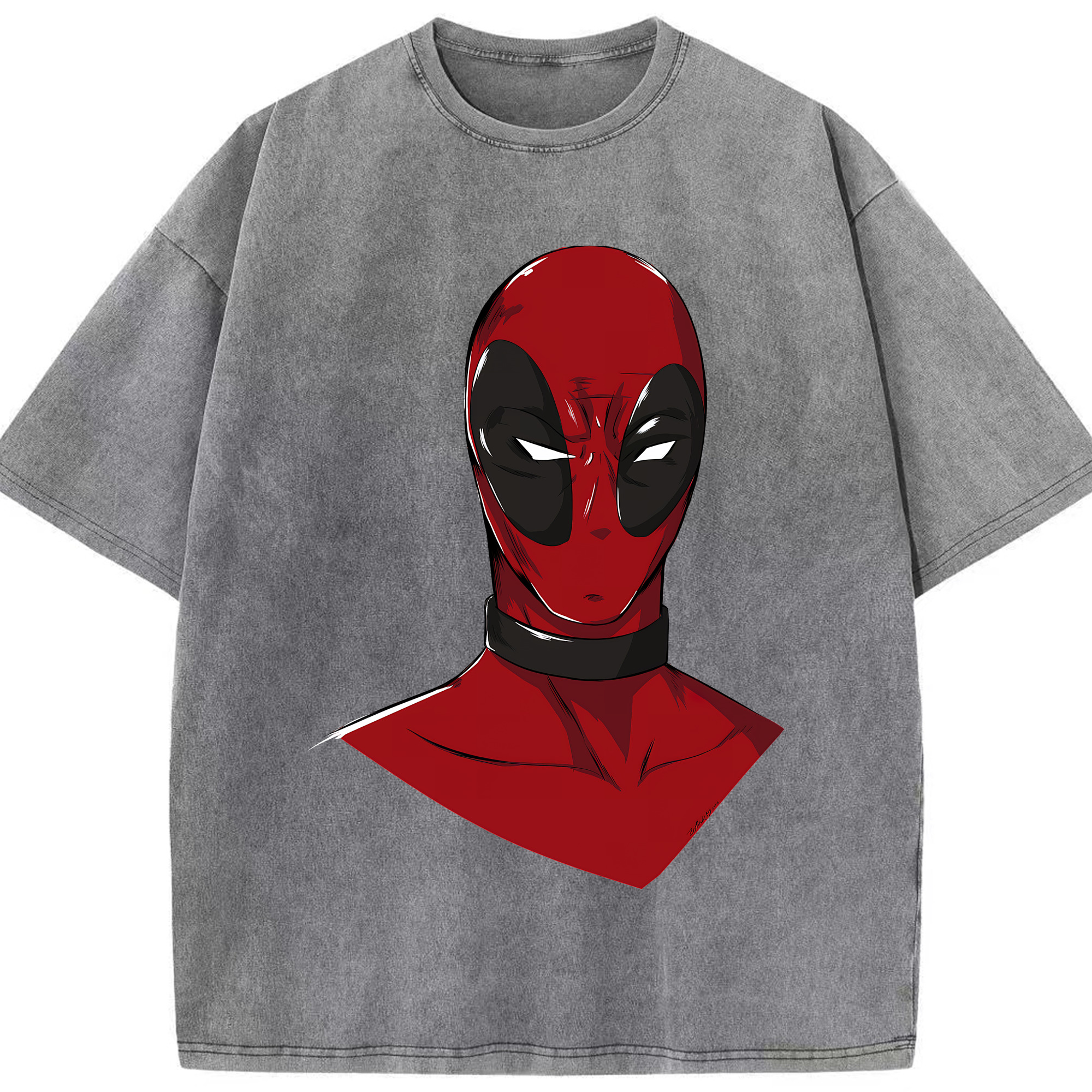 （画像用） Deadpool デッドプール 綿100% ヴィンテージ風 半袖Tシャツ（フロントプリント）