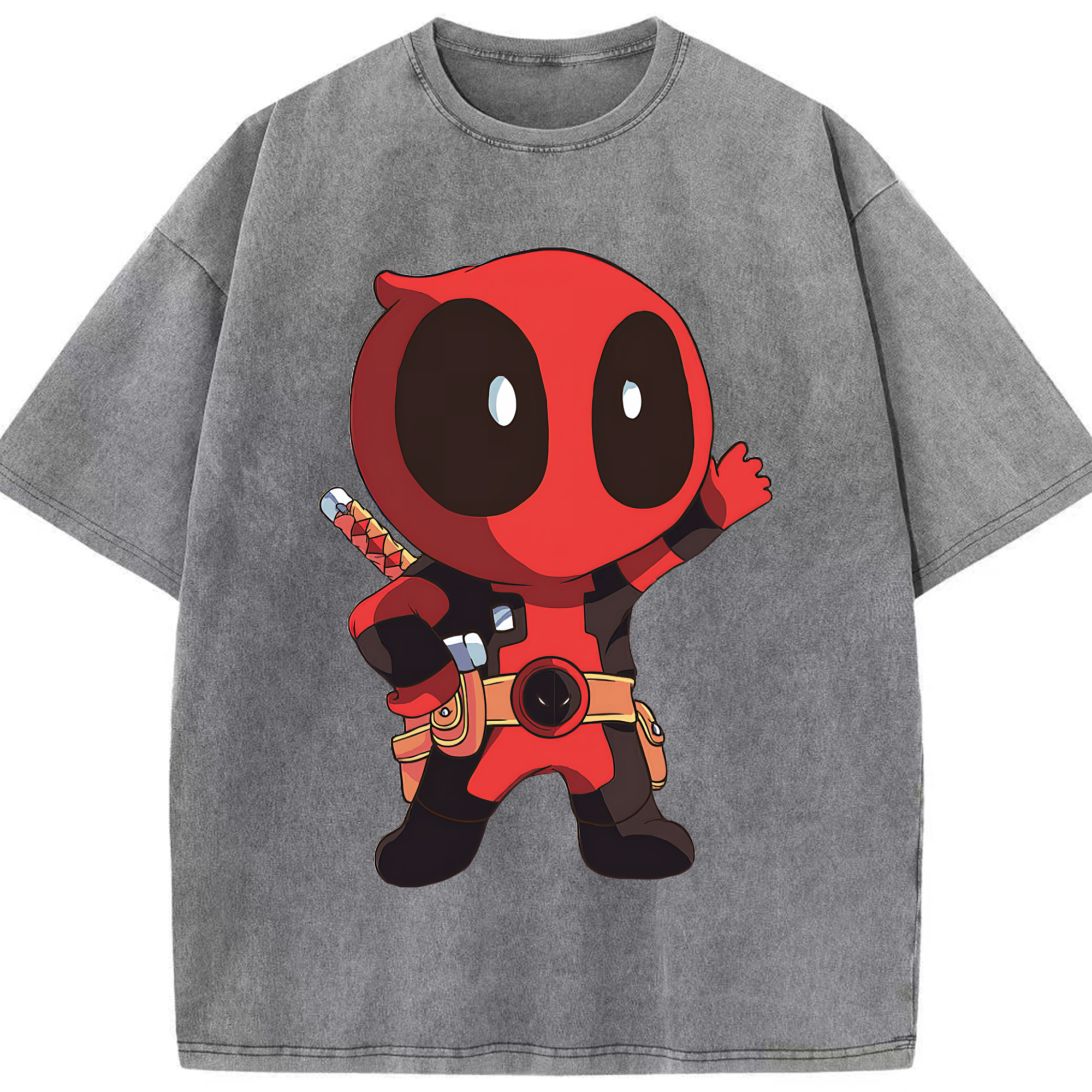 （画像用） Deadpool デッドプール 綿100% ヴィンテージ風 半袖Tシャツ（フロントプリント）