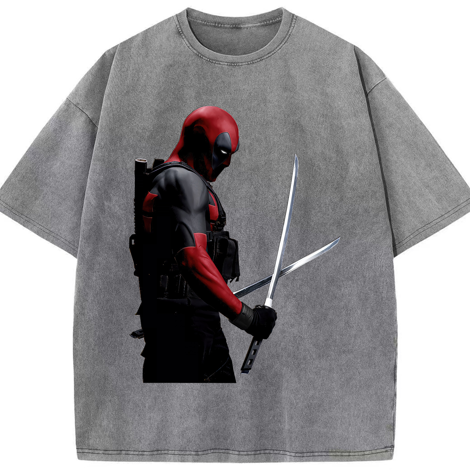 （画像用） Deadpool デッドプール 綿100% ヴィンテージ風 半袖Tシャツ（フロントプリント）