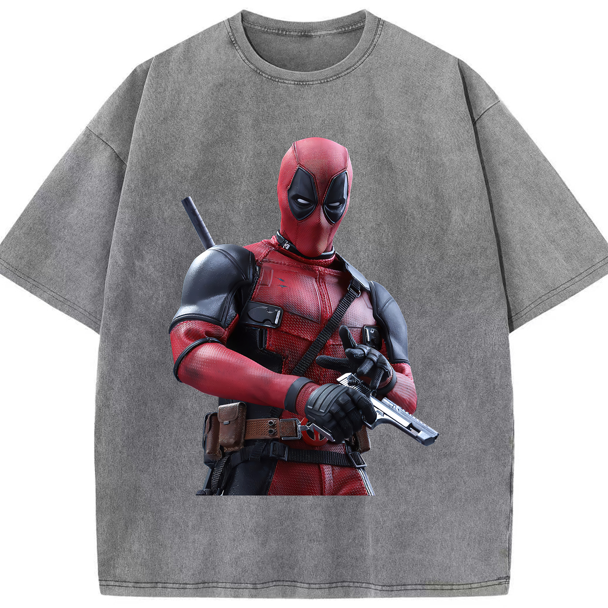 （画像用） Deadpool デッドプール 綿100% ヴィンテージ風 半袖Tシャツ（フロントプリント）