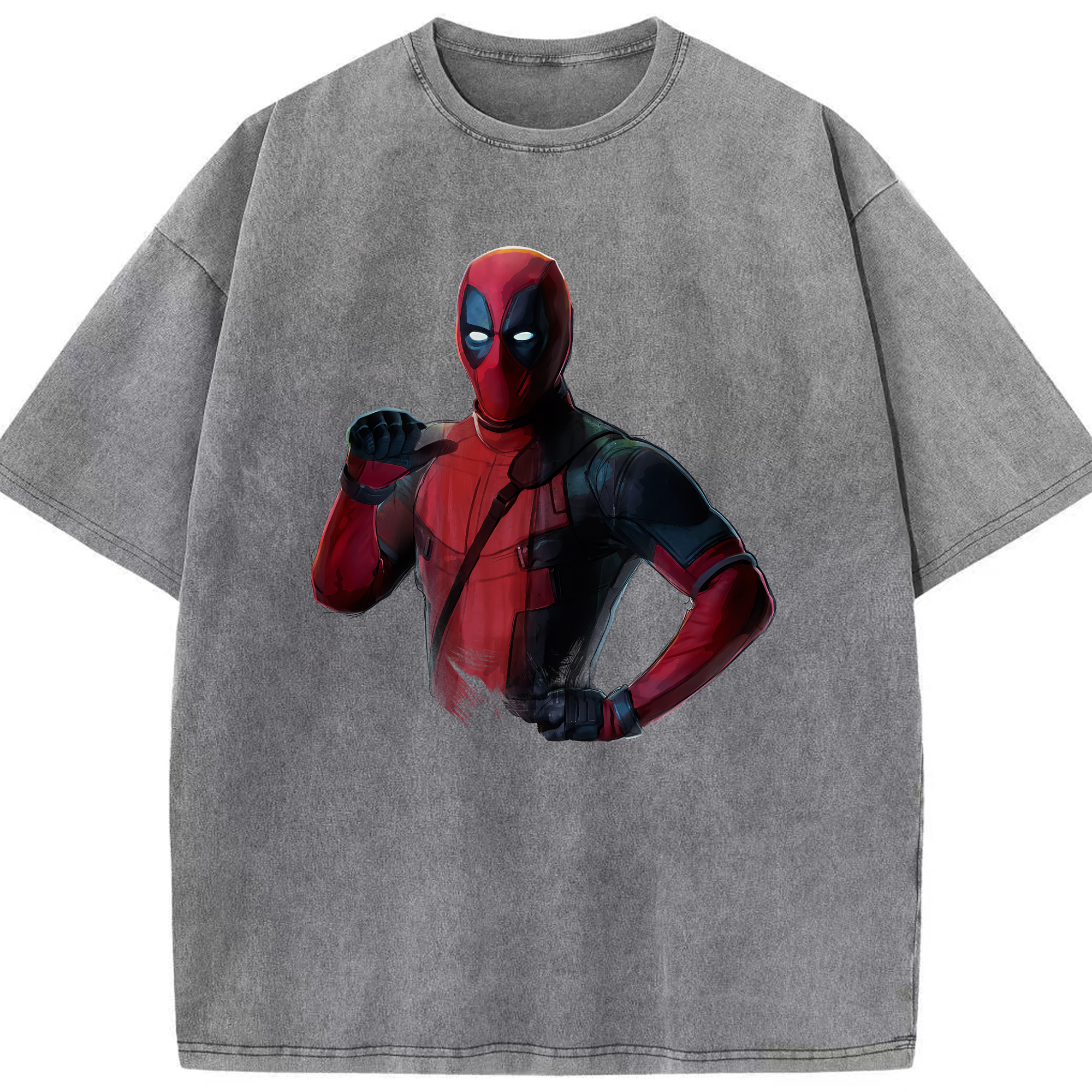 （画像用） Deadpool デッドプール 綿100% ヴィンテージ風 半袖Tシャツ（フロントプリント）