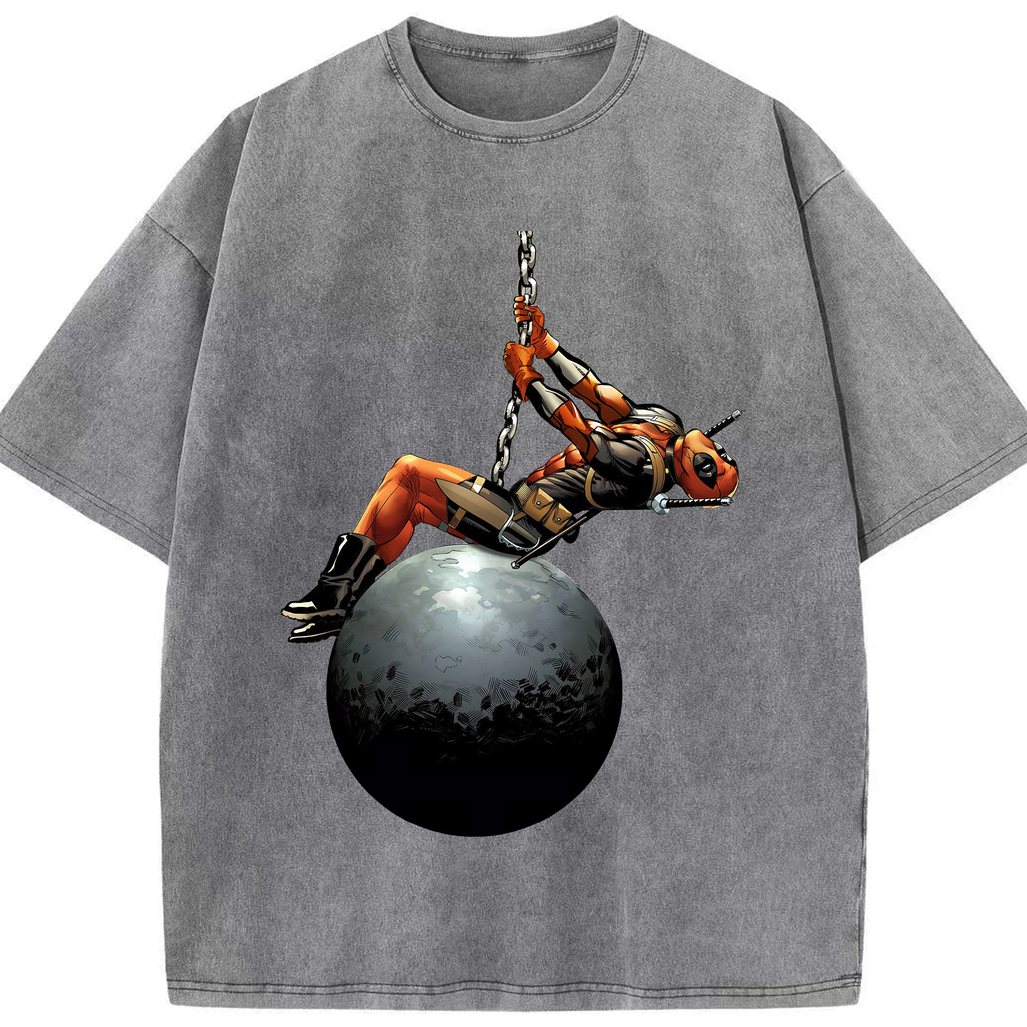 （画像用） Deadpool デッドプール 綿100% ヴィンテージ風 半袖Tシャツ（フロントプリント）