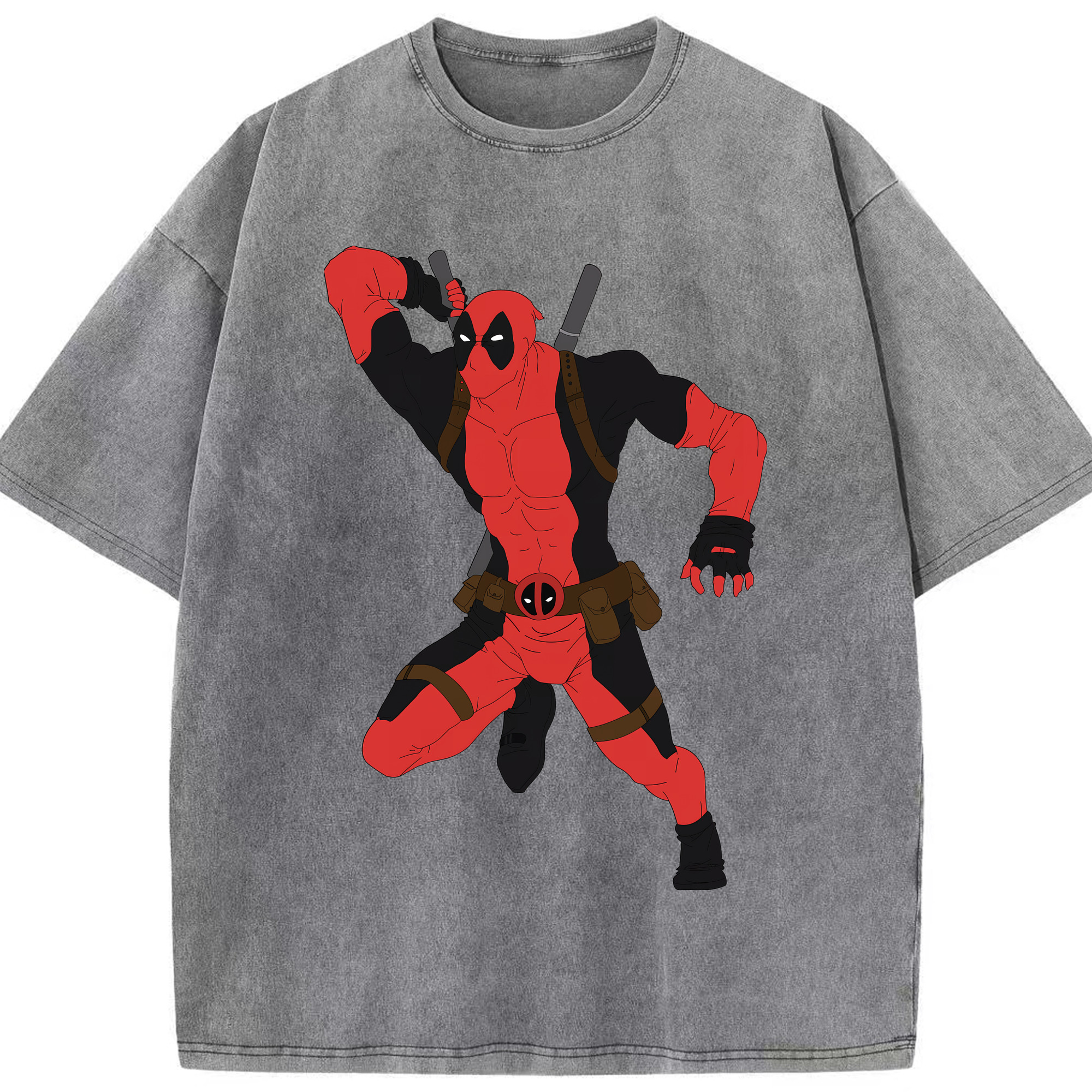 （画像用） Deadpool デッドプール 綿100% ヴィンテージ風 半袖Tシャツ（フロントプリント）
